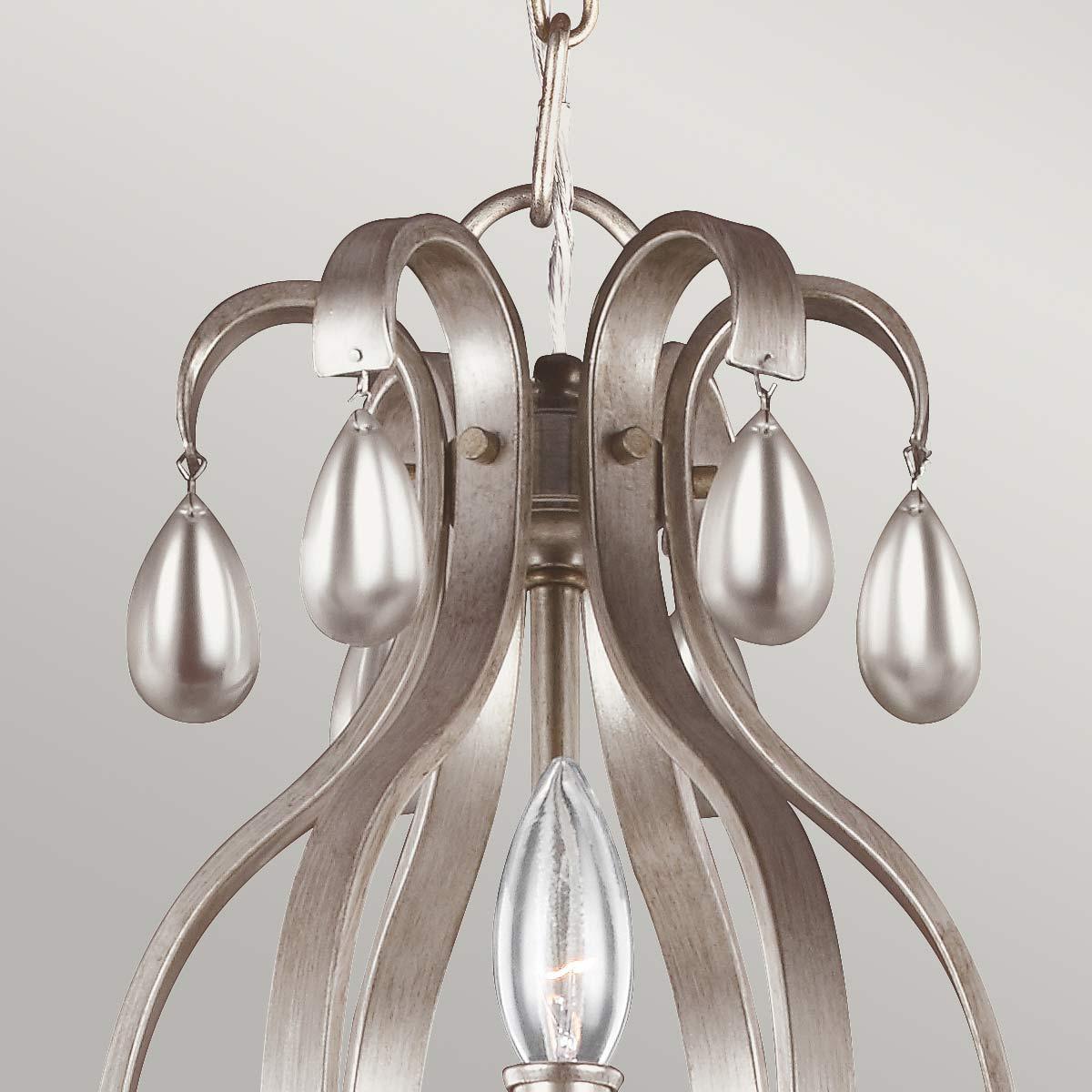 Feiss DeWitt 9 Light Chandelier Ceiling Light - Sunrise Silver