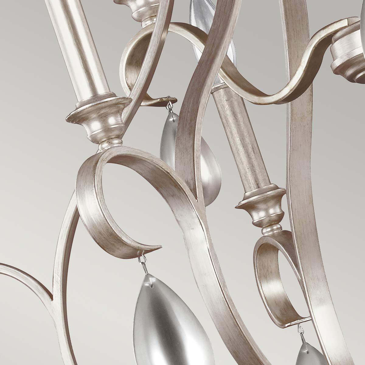 Feiss DeWitt 9 Light Chandelier Ceiling Light - Sunrise Silver