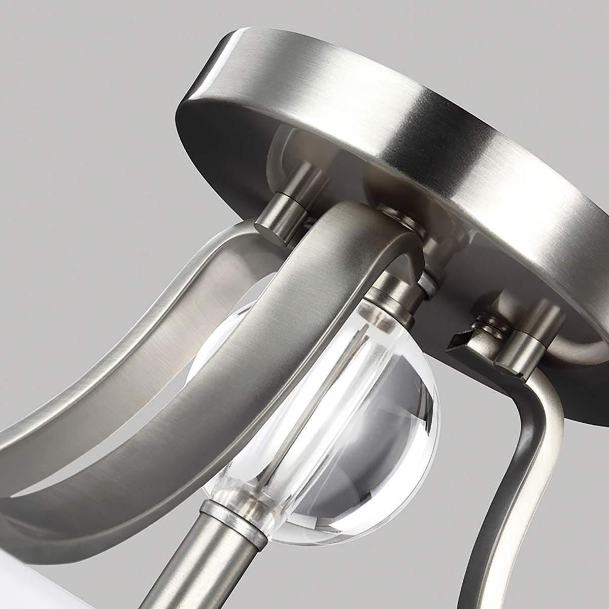 Feiss Evington 2 Light Semi-Flush Satin Nickel Ceiling Light