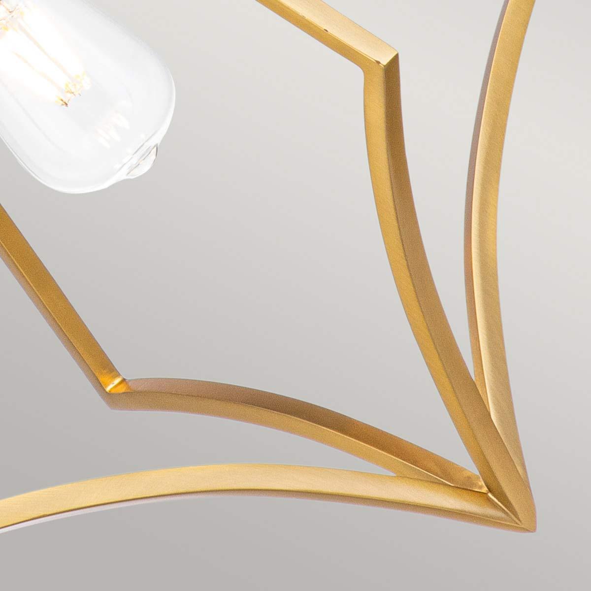 Feiss Nico 1 Light Large Brass Ceiling Pendant-WAREHOUSE-40-260626