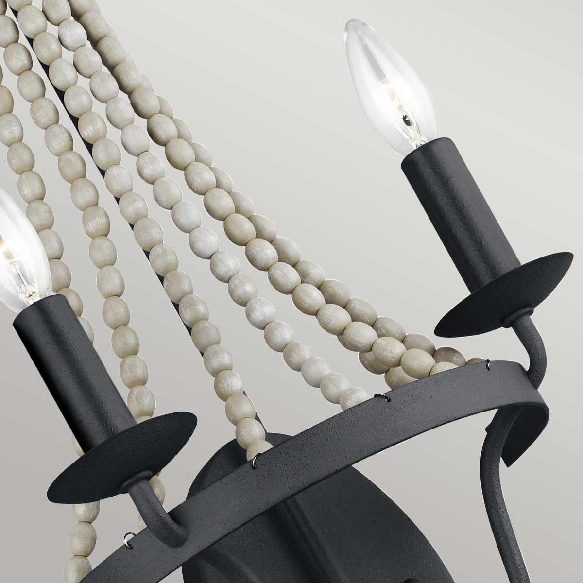 Feiss Nori 2 Light Zinc & Grey Beaded Wall Light