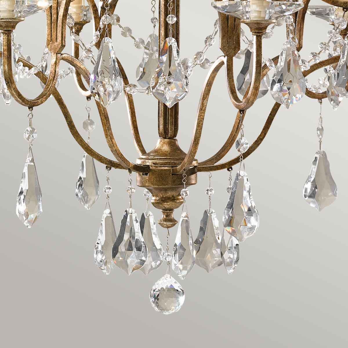 Feiss Valentina 6 Light Chandelier Ceiling Light- Bronze