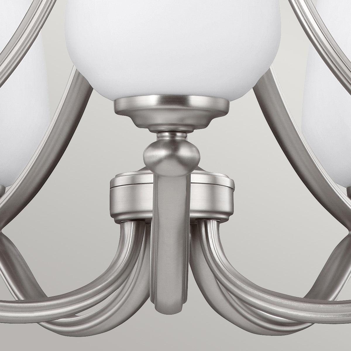 Feiss Vintner 5 Light Chandelier Ceiling Light - Satin Nickel