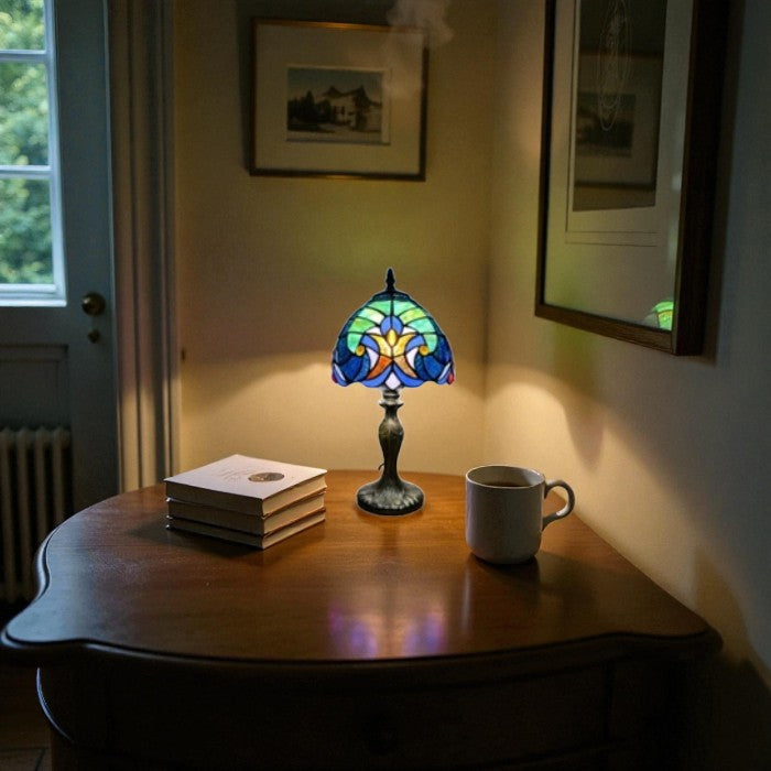 Minster Ripple Tiffany 20cm Table Lamp