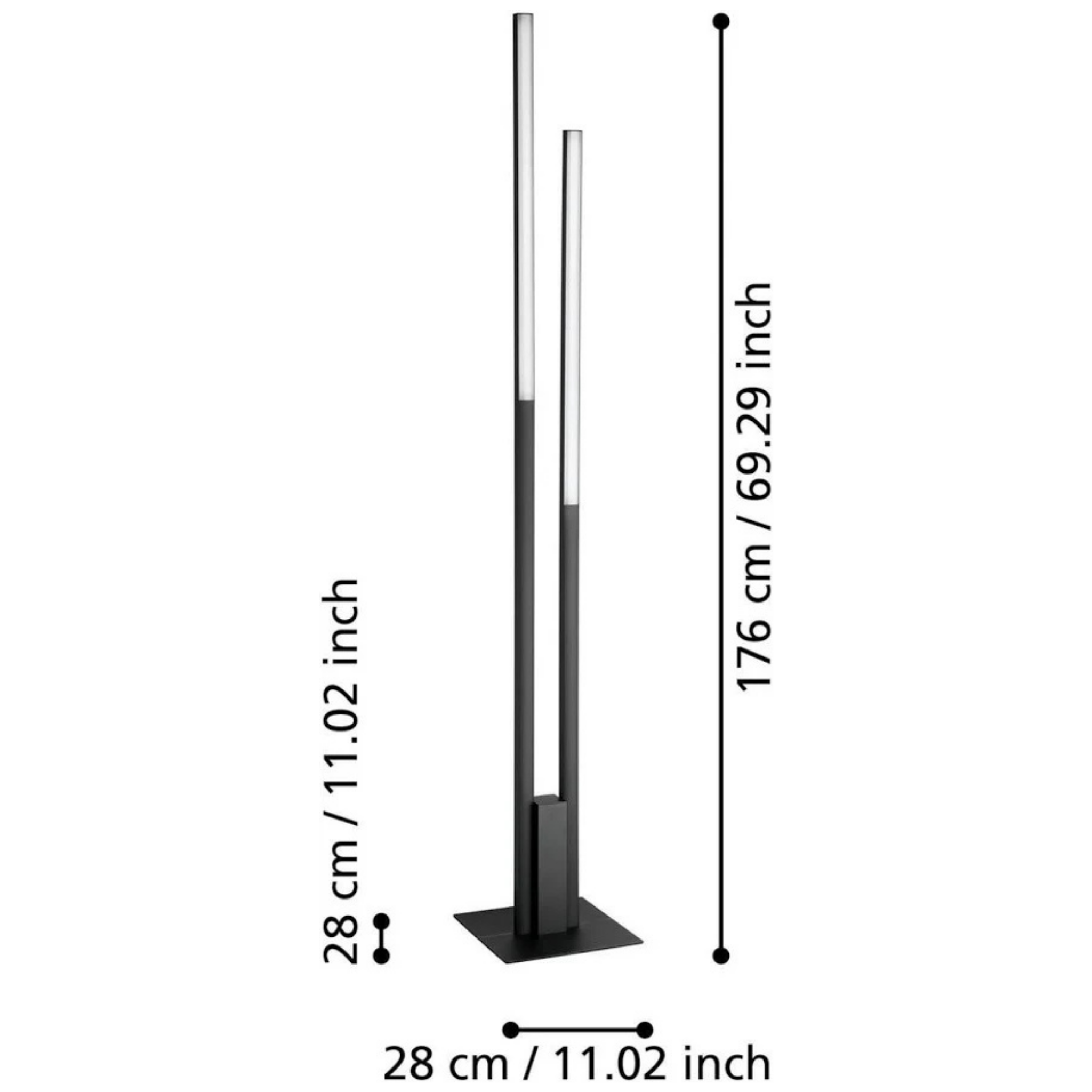 Eglo Connect Fraioli-Z Smart LED Black Two Light Modern Floor Lamp