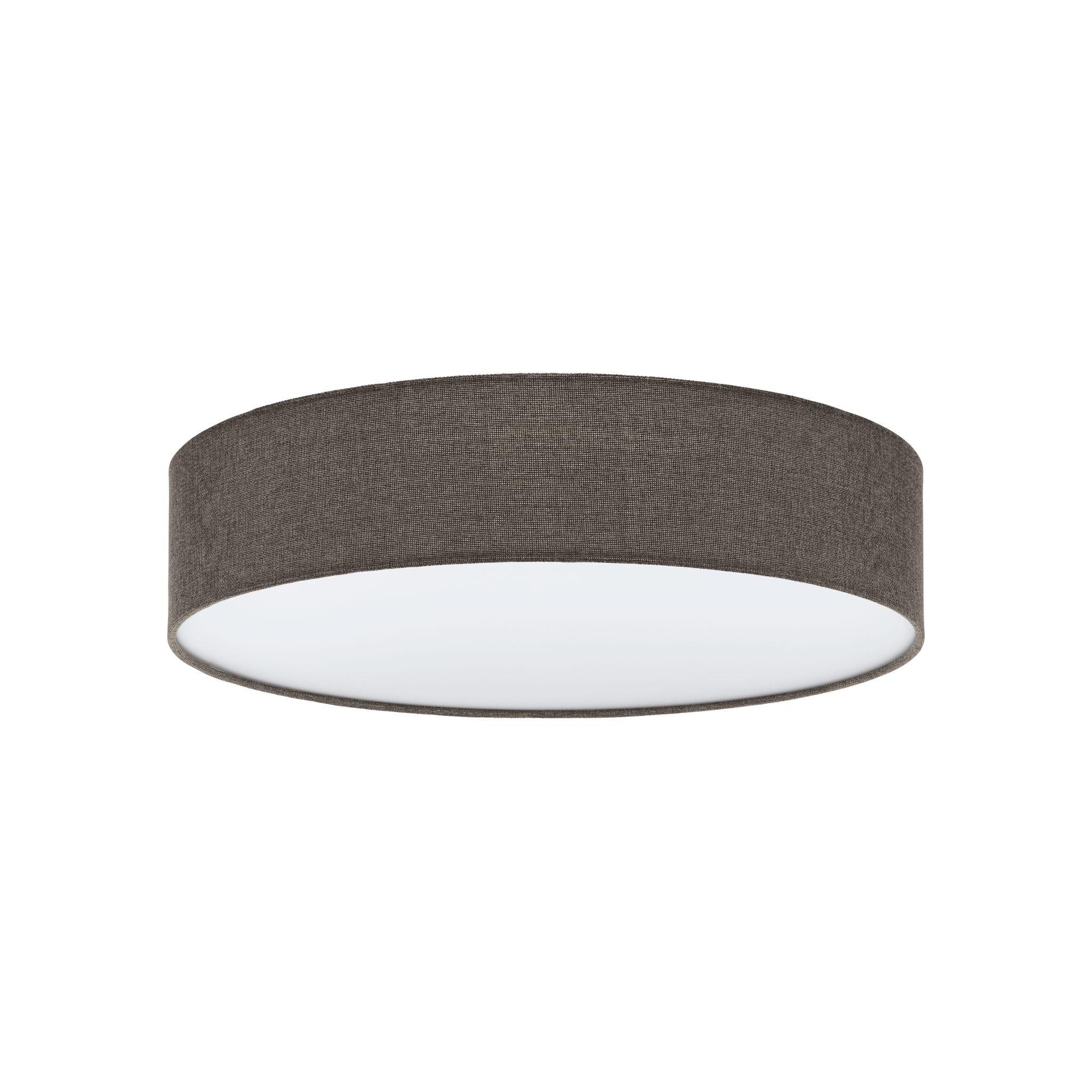 eglo pasteri flush brown linen drum shade 57cm
