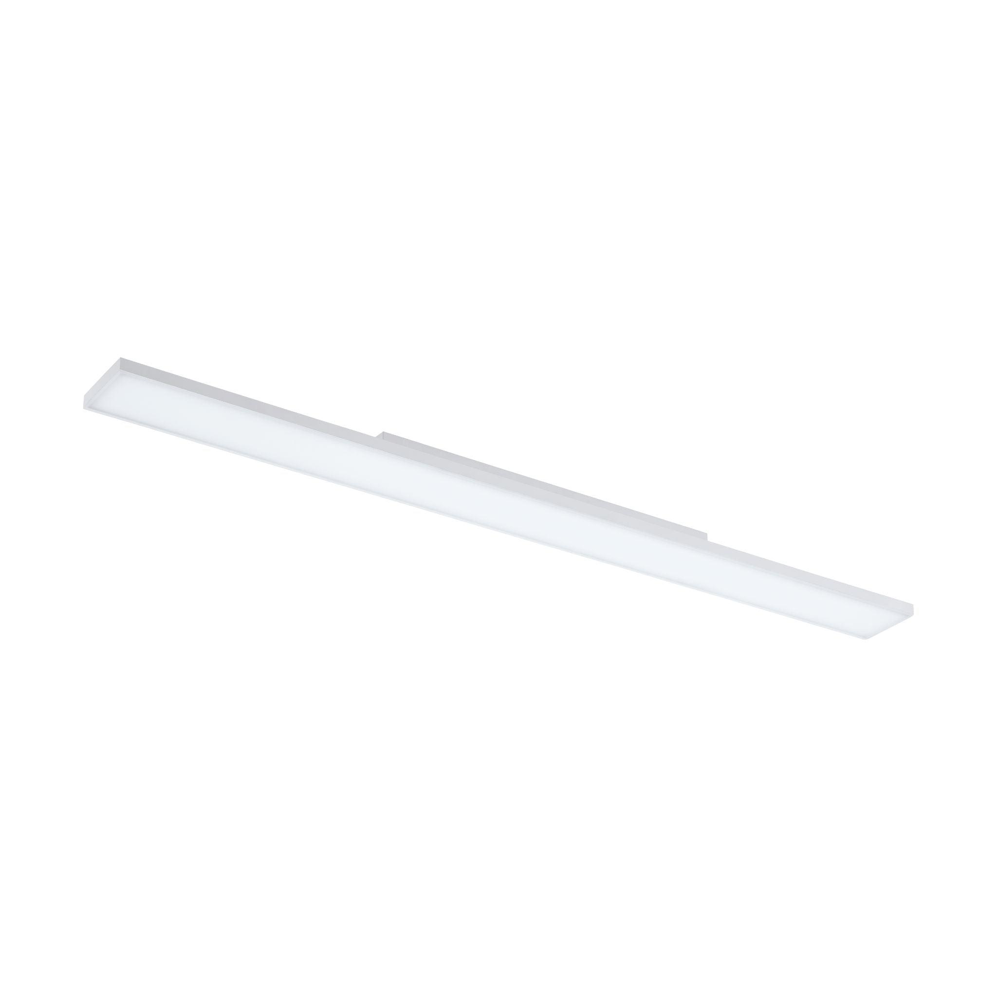 eglo turcona white rectangular led flush ceiling light 120 long