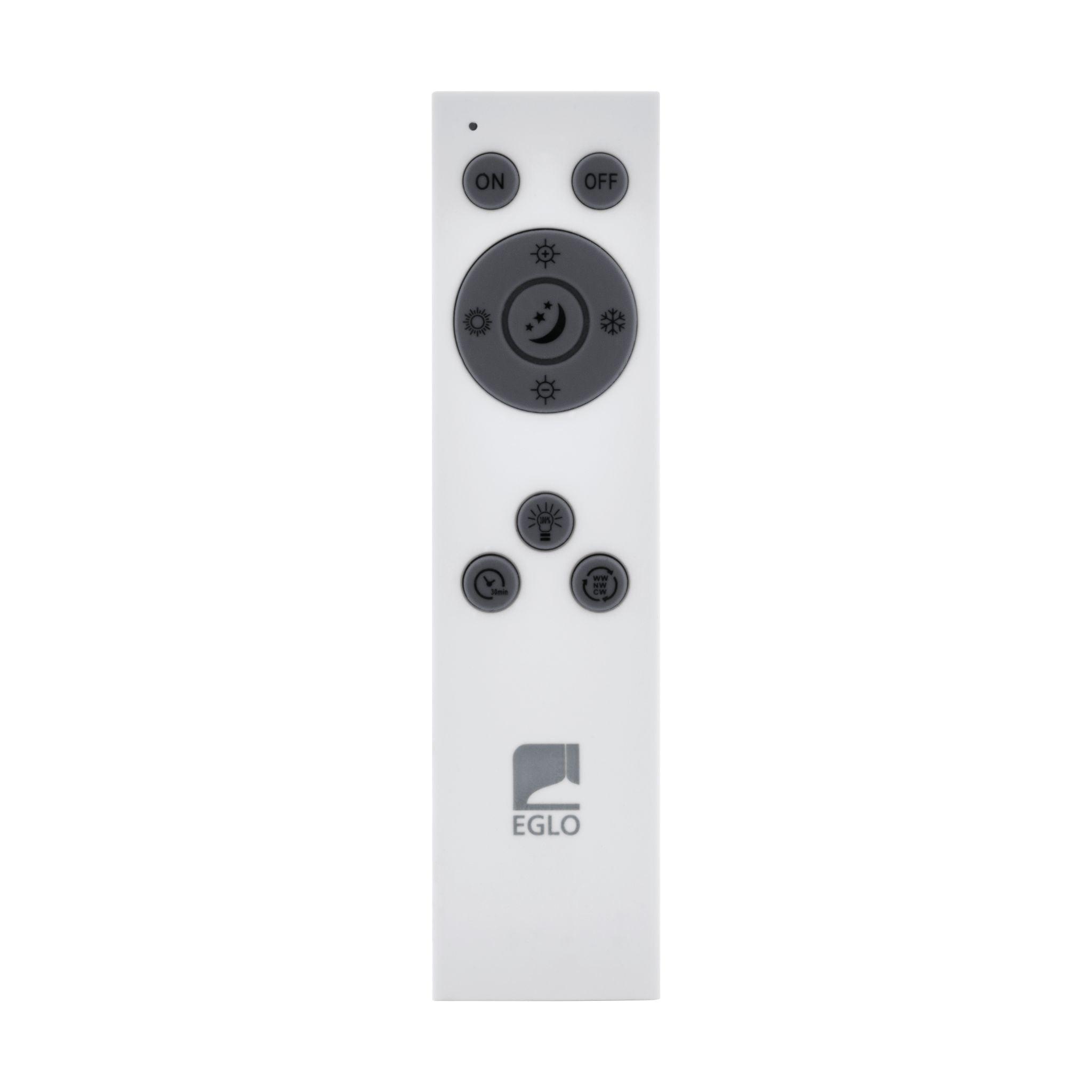 eglo turcona cct 44cm white square led flush ceiling light remote controlled living room image