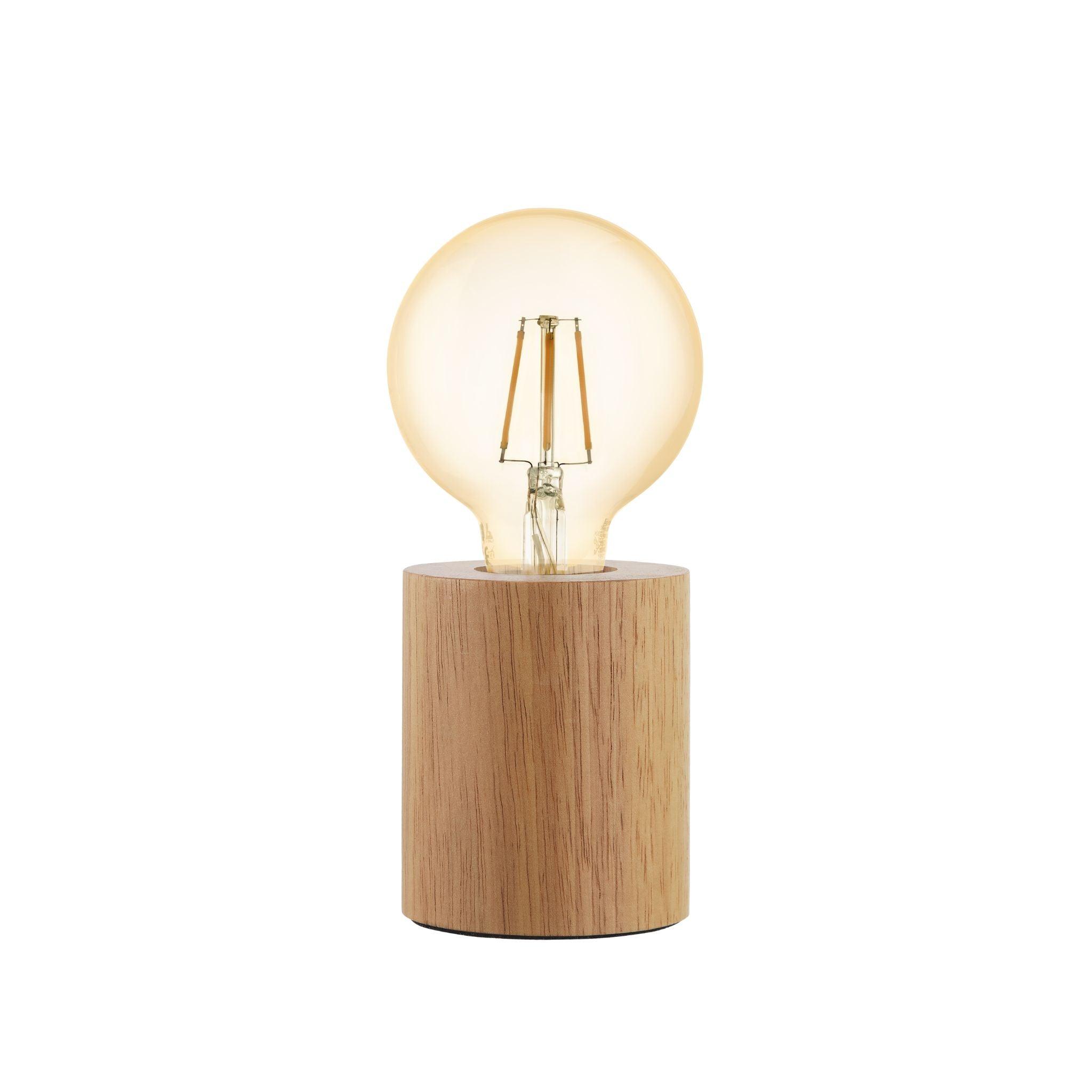 eglo turialdo wooden cylinder table lamp