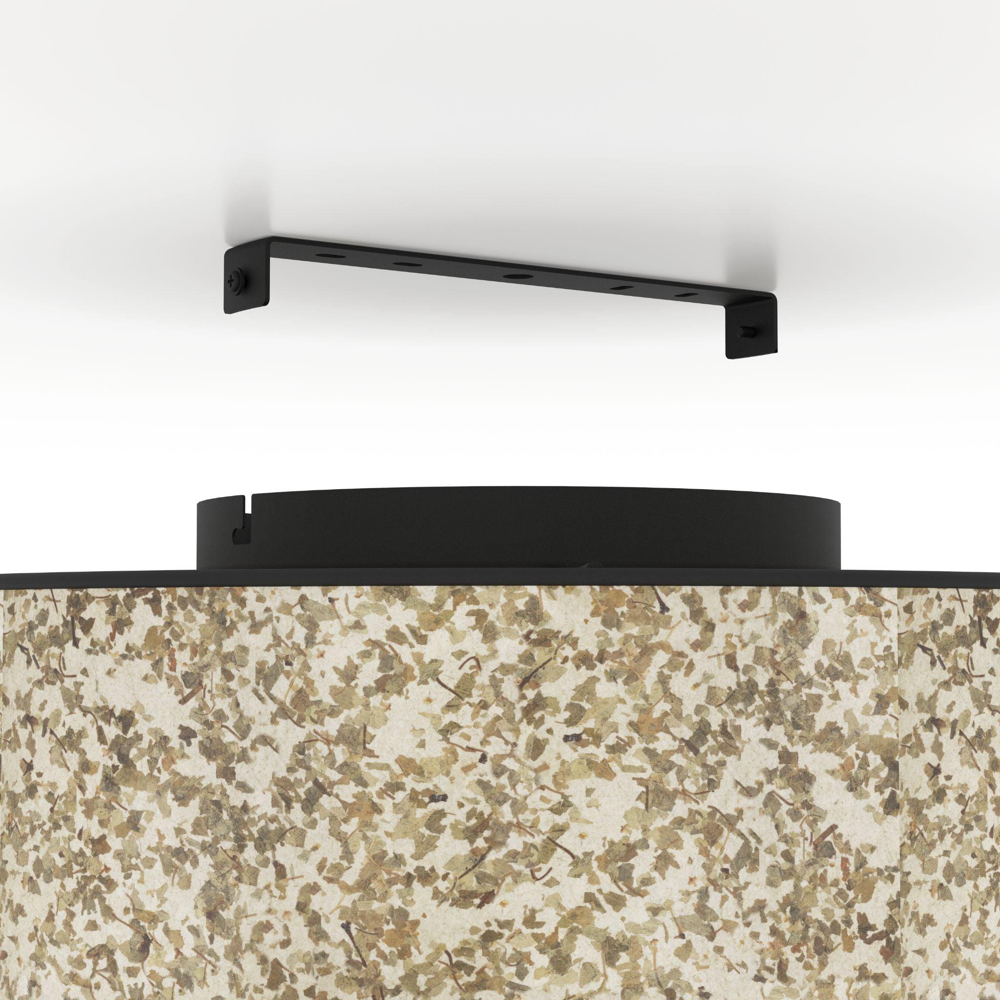 eglo butterburn flush fabric beige green ceiling light Kitchen Lighting Close Up
