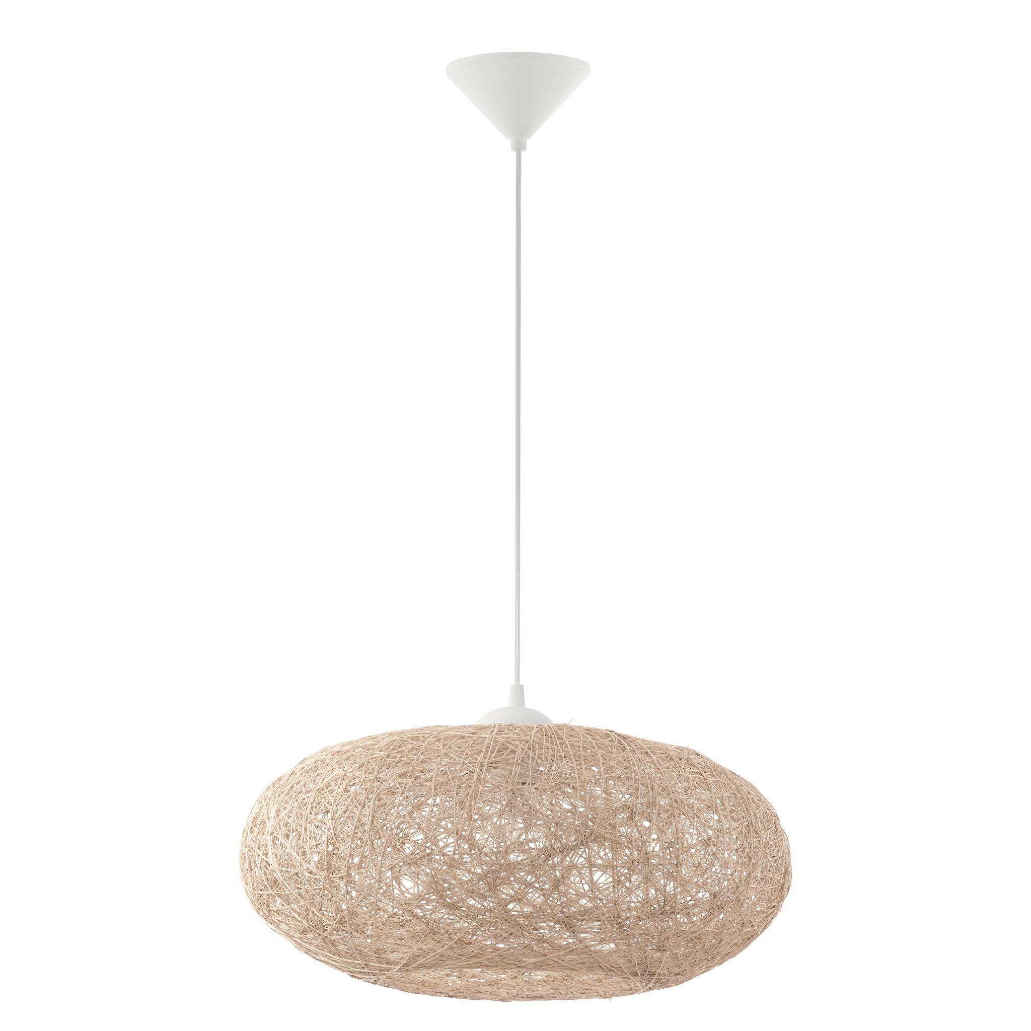 eglo campilo beige paper lampshade ceiling pendant living room close up
