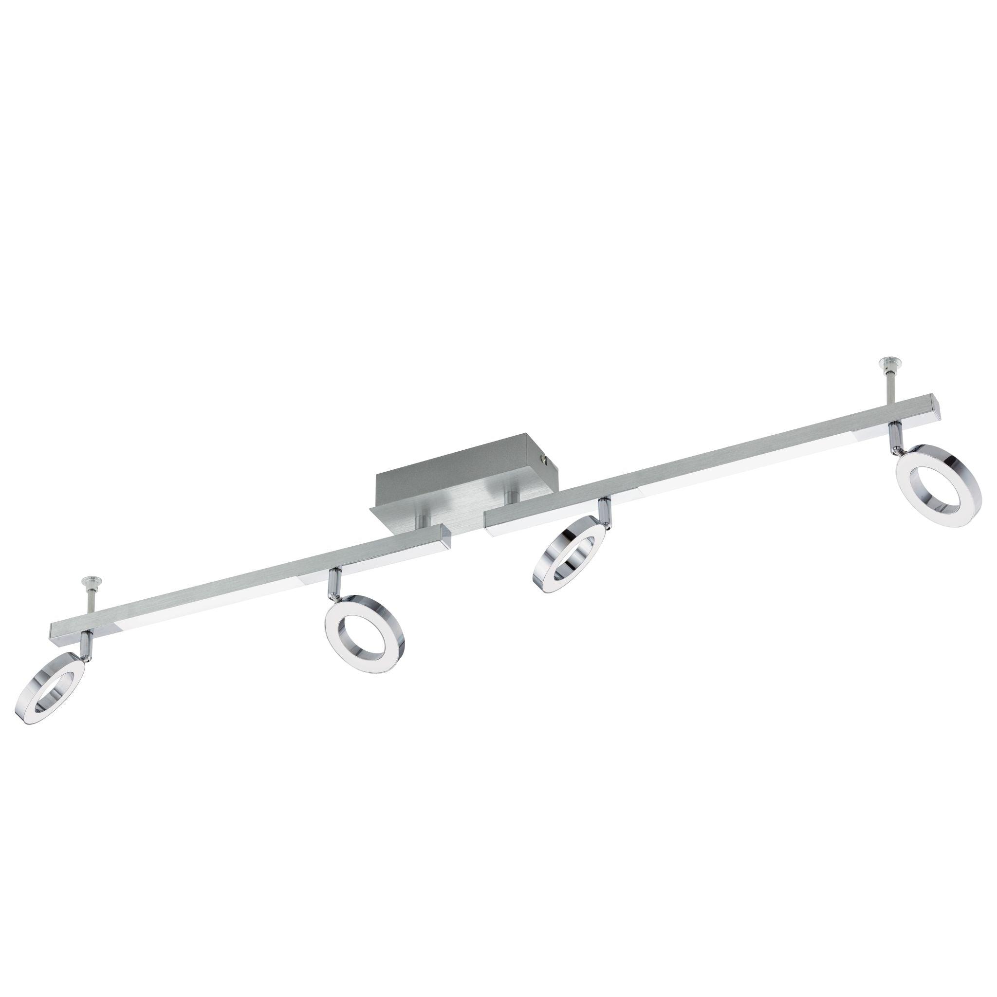 eglo cardillio 1 integrated led chrome 4 light bar spotlight living room image