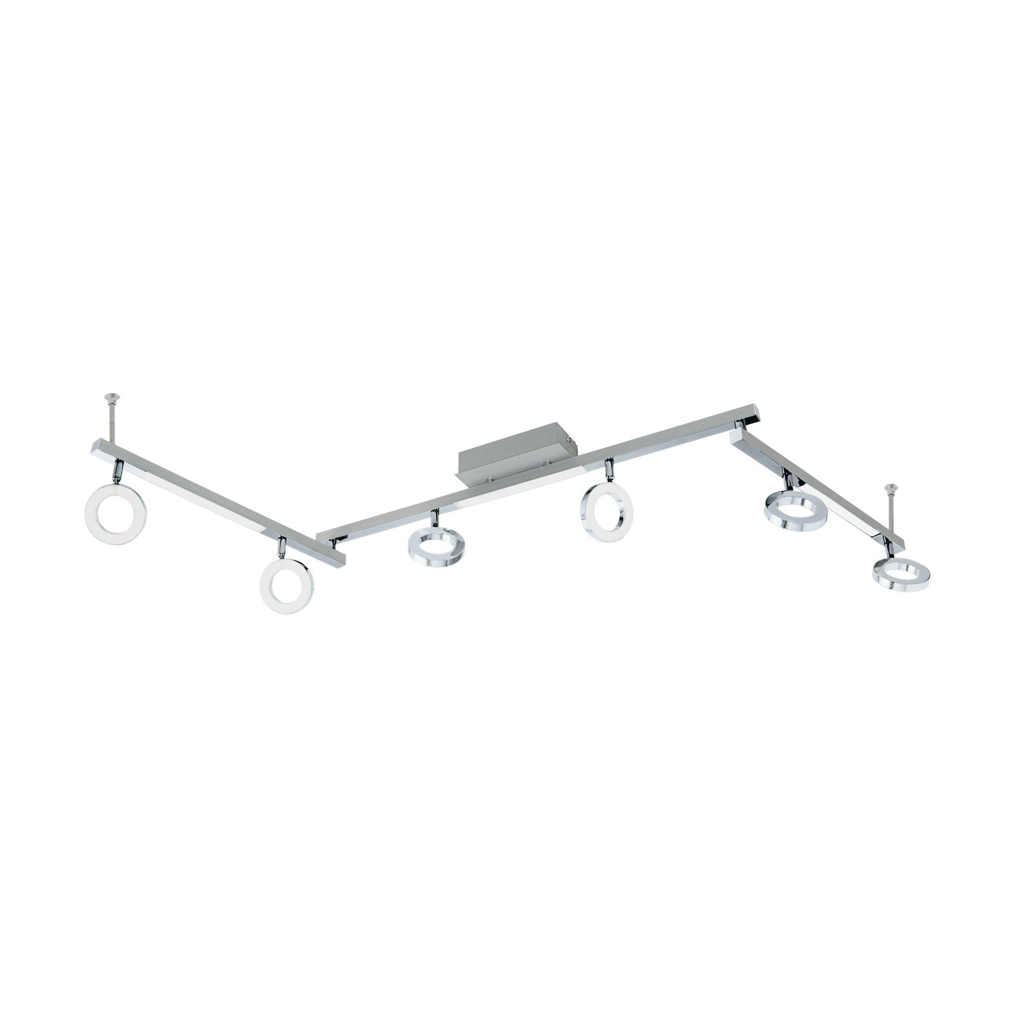 eglo cardillio 1 integrated led chrome 6 light bar spotlight living room image