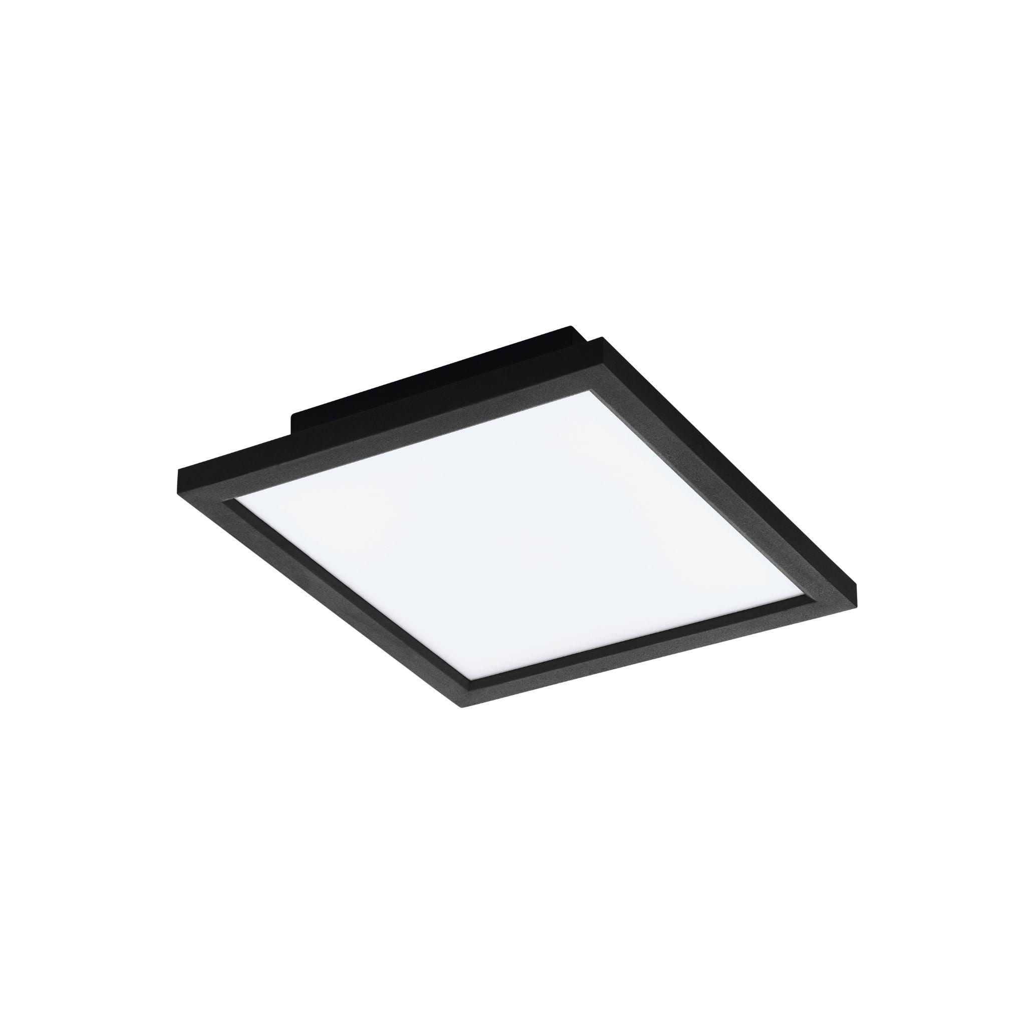 eglo connect salobrena z smart square black led ceiling flush 30cm living room image