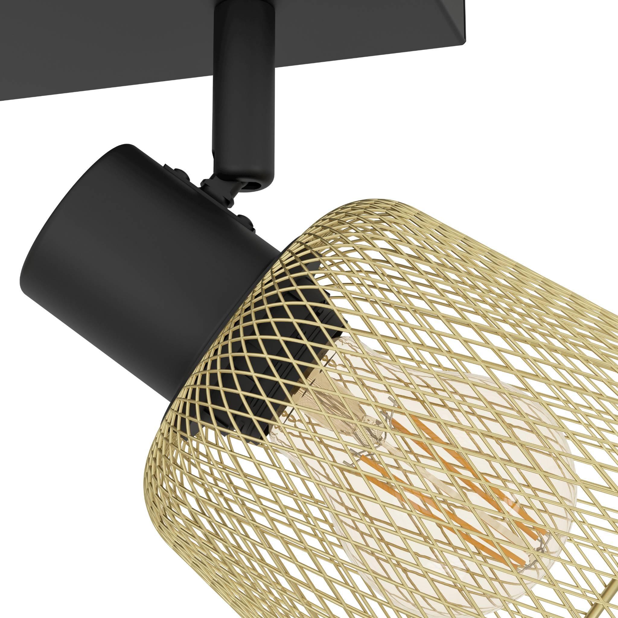 eglo coslada brass mess black 2 light bar spotlight hallway lighting