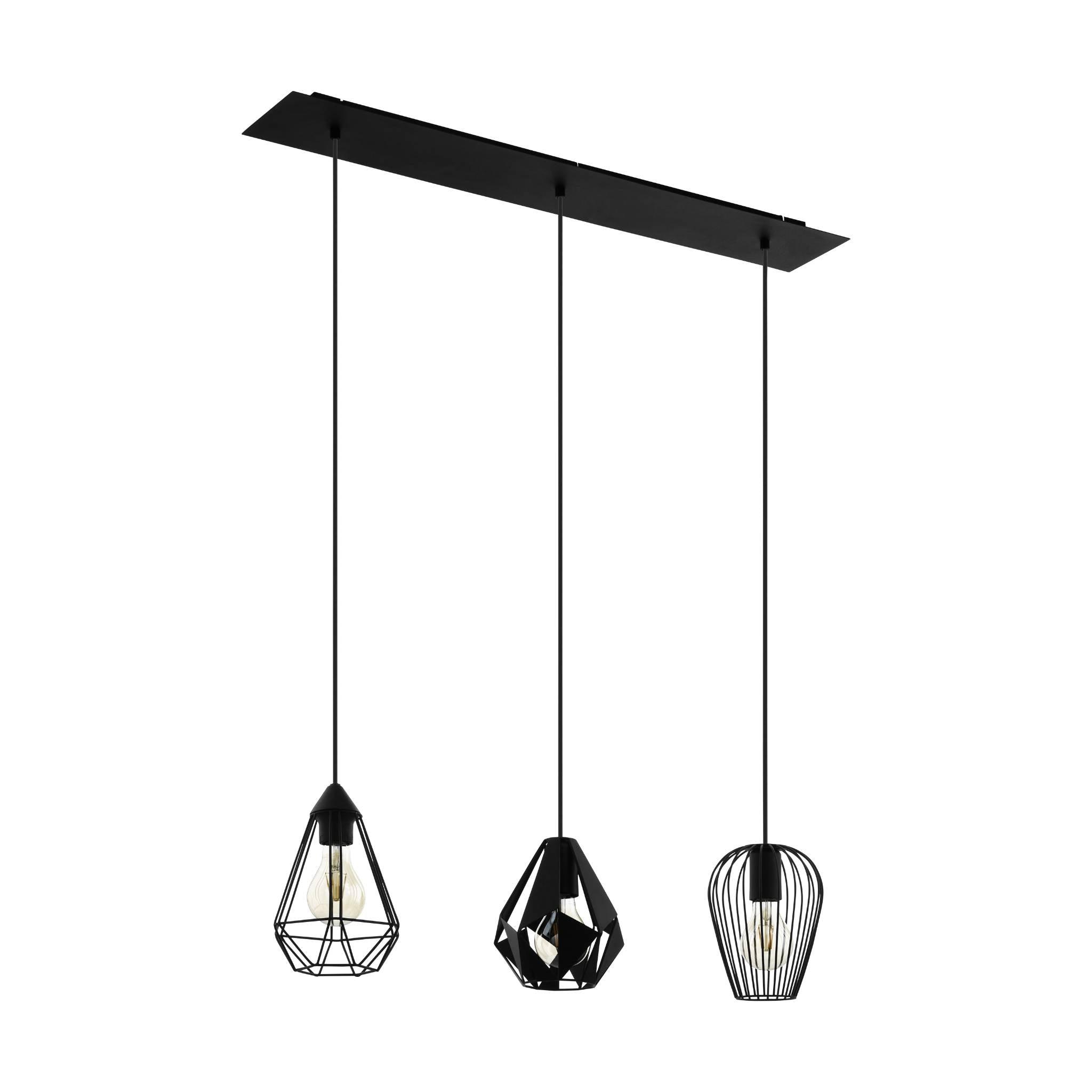 eglo distaff 3 light geometric bar ceiling pendant