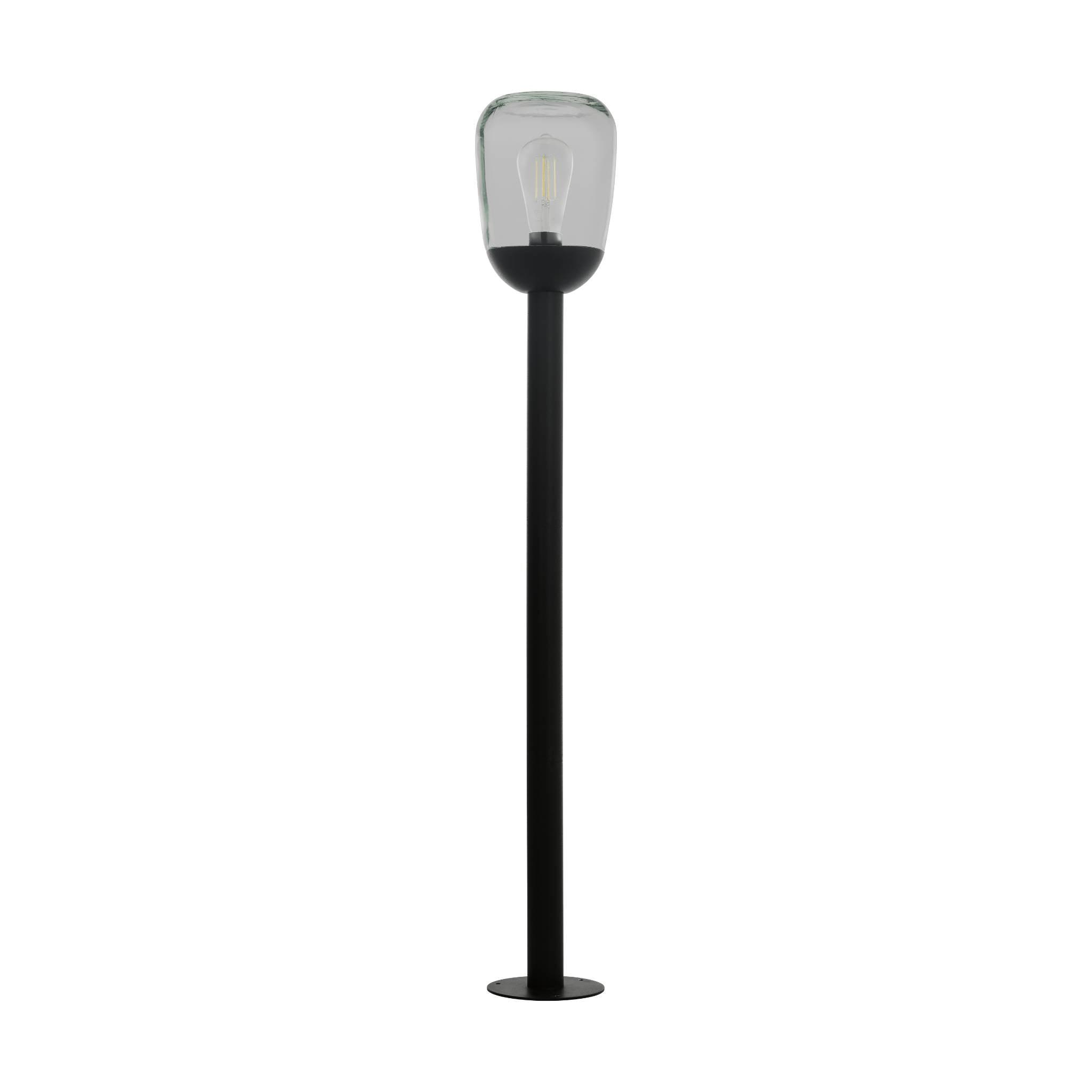 eglo donatori ip44 black aluminium post outdoor glass shade