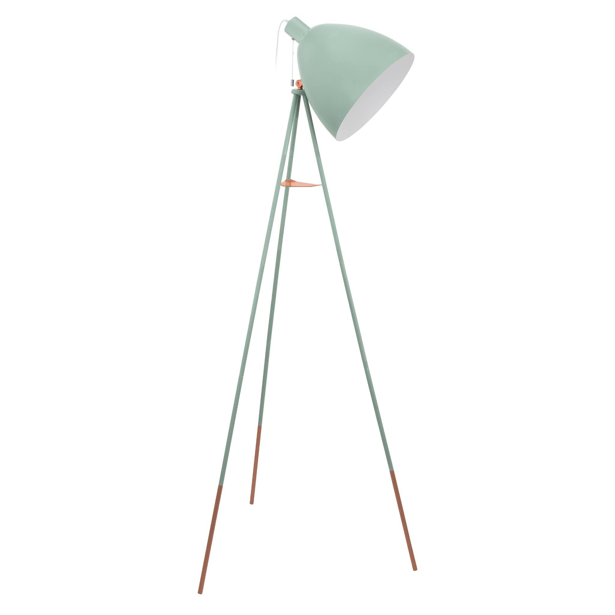 eglo dundee mint green copper tripod floor lamp living room image