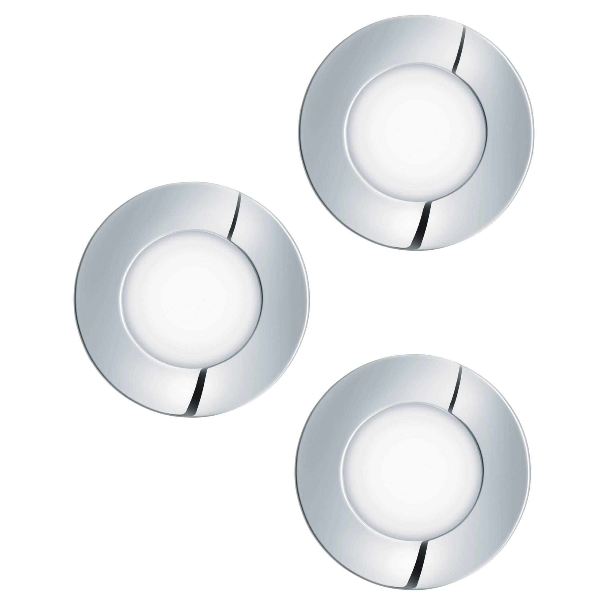 eglo fueva 1 pack of 3 led nickel recessed downlights