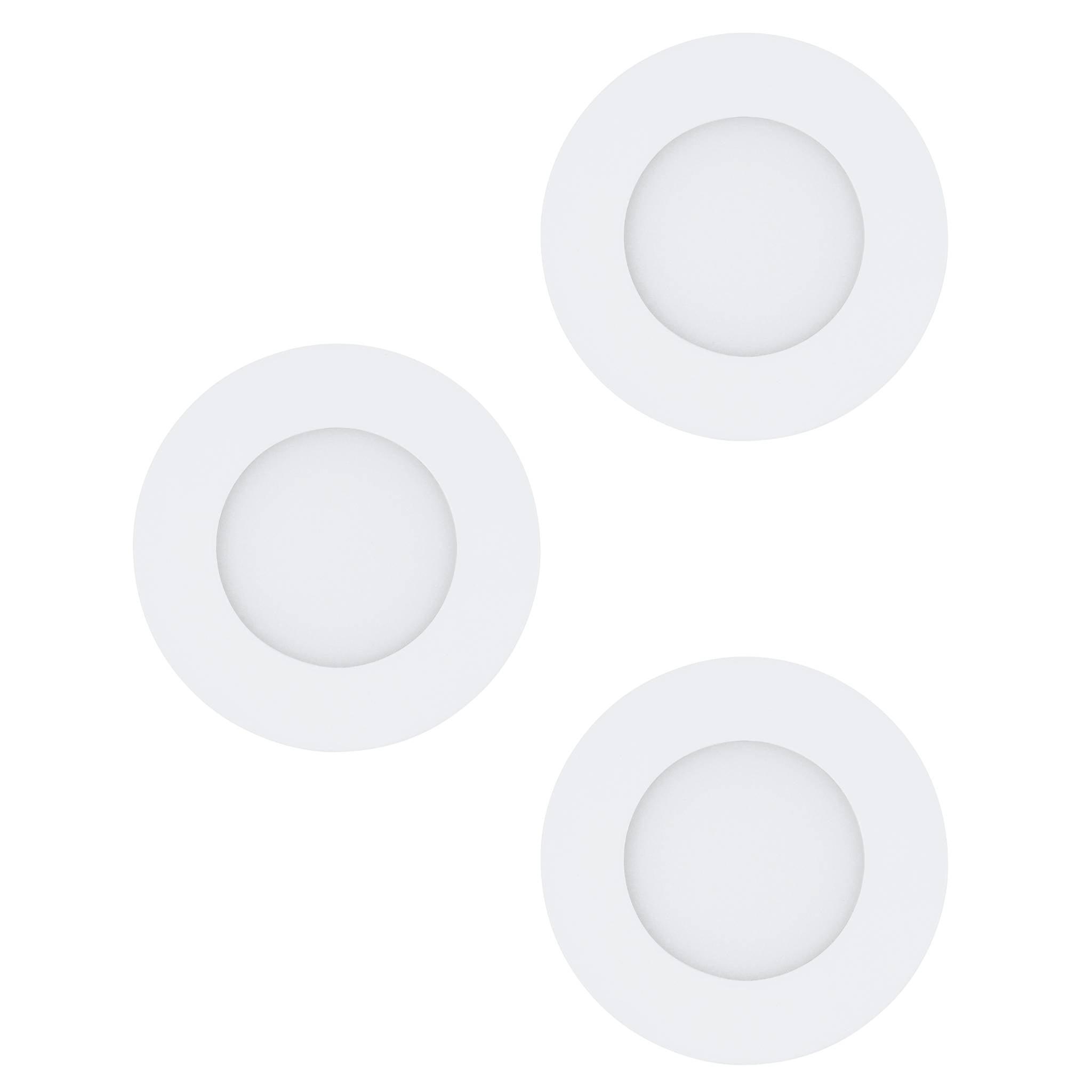 eglo fueva 1 pack of 3 led white recessed downlights living room image