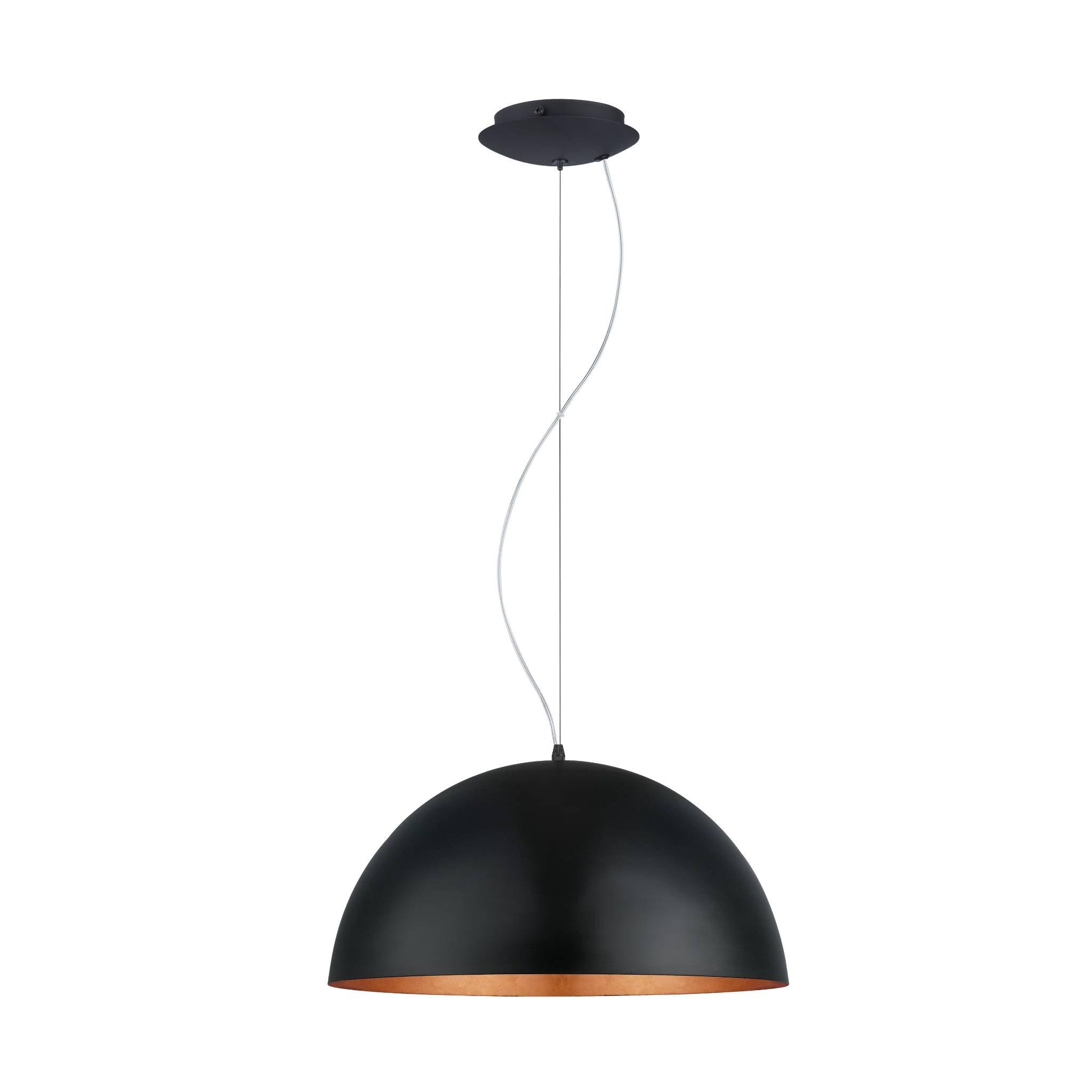 eglo gaetano 1 round black copper ceiling pendant 53cm living room image