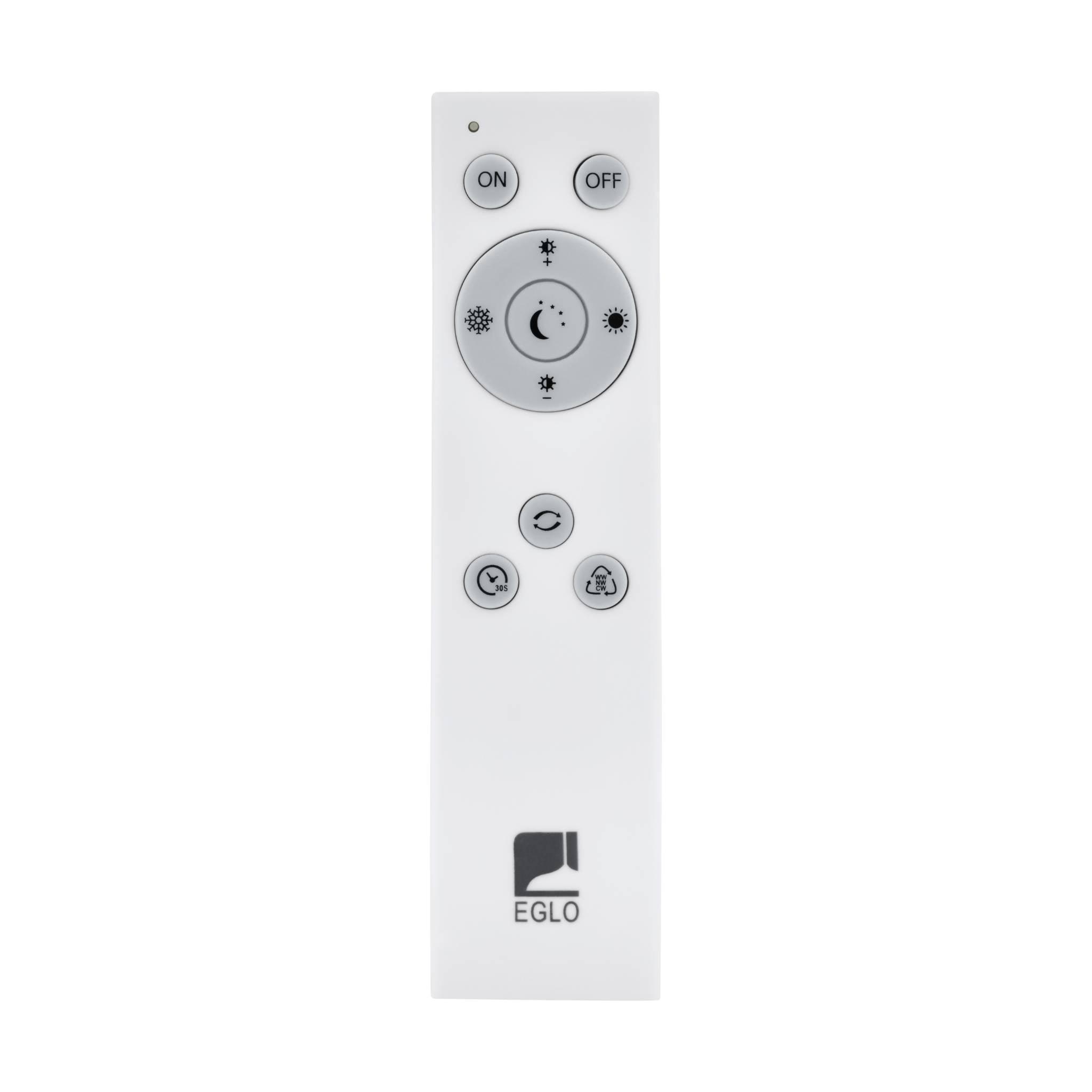 eglo giron white flush 76cm led ceiling light remote controlled bedroom lighting close up