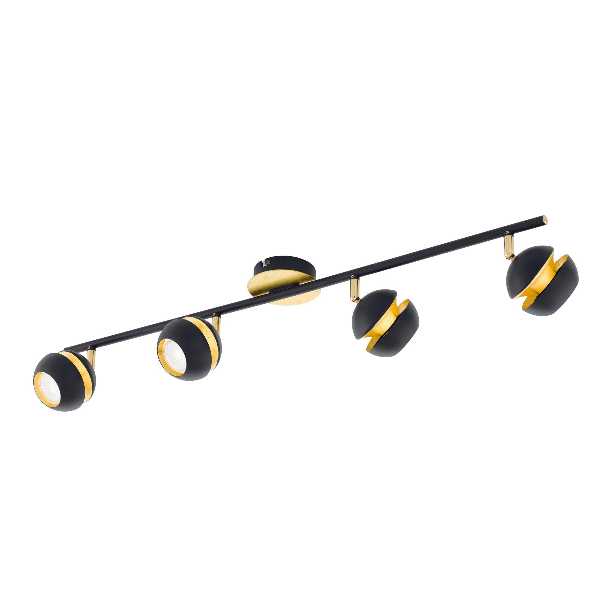 eglo nocito gold black 4 light bar spotlight living room image