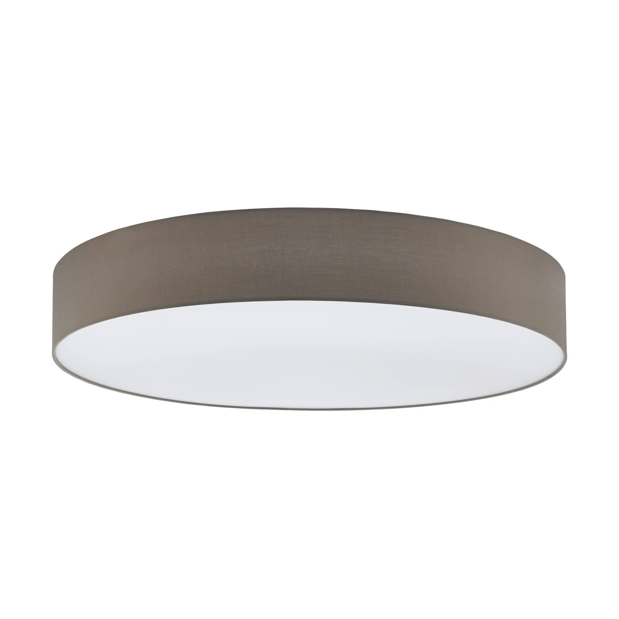 eglo pasteri taupe flush fabric drum shade 98cm living room image