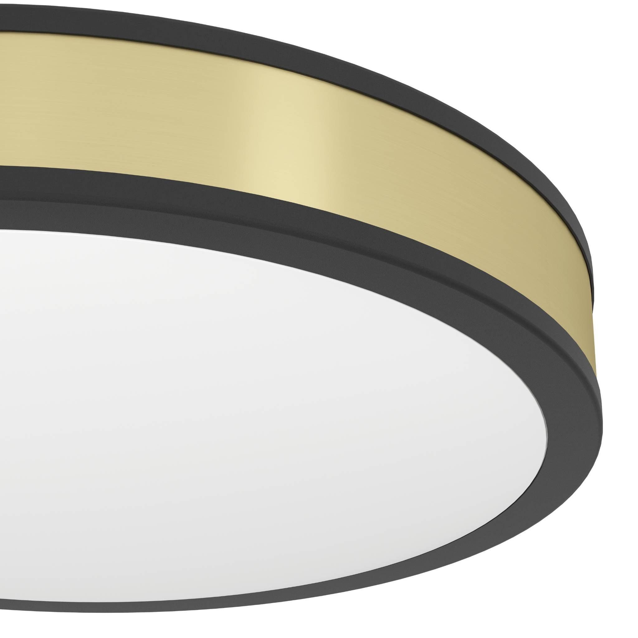 eglo pescaito black gold round led ceiling flush 38cm hallway lighting