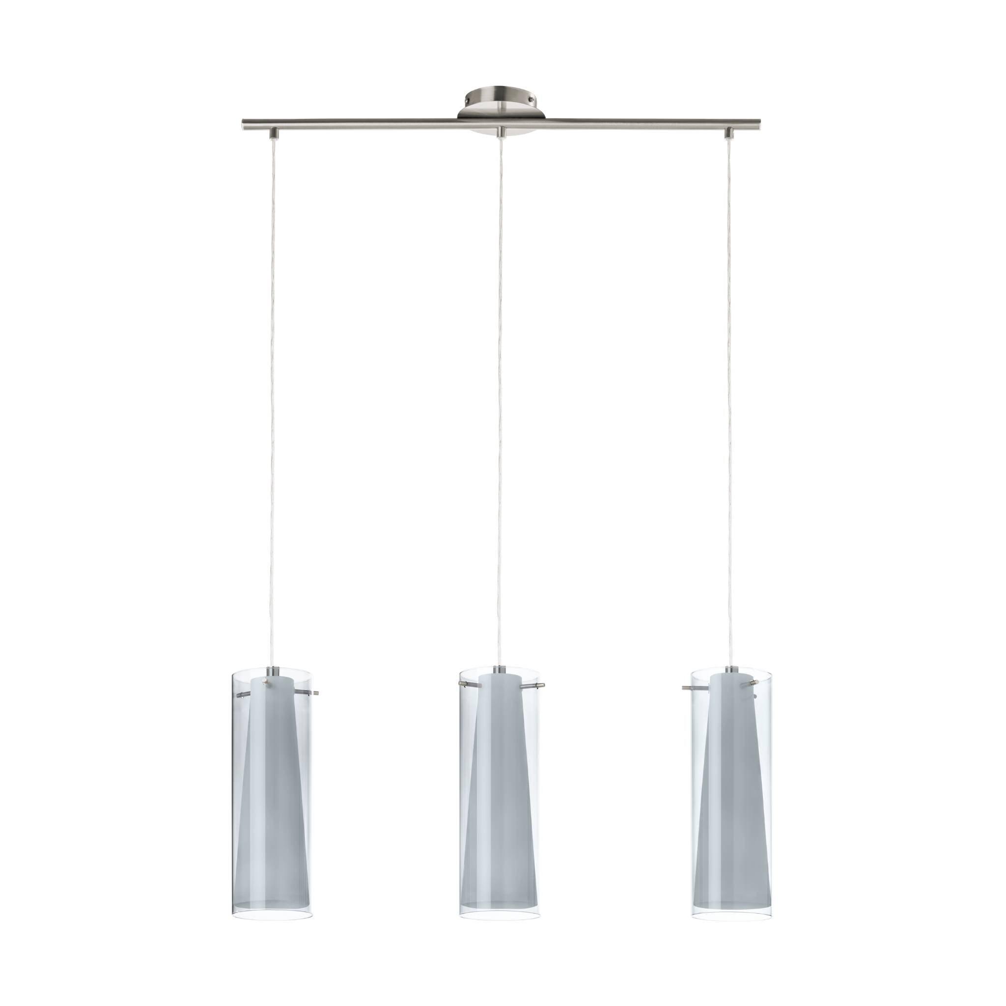eglo pinto nero 3 light chrome smoked opal glass pendant kitchen lighting