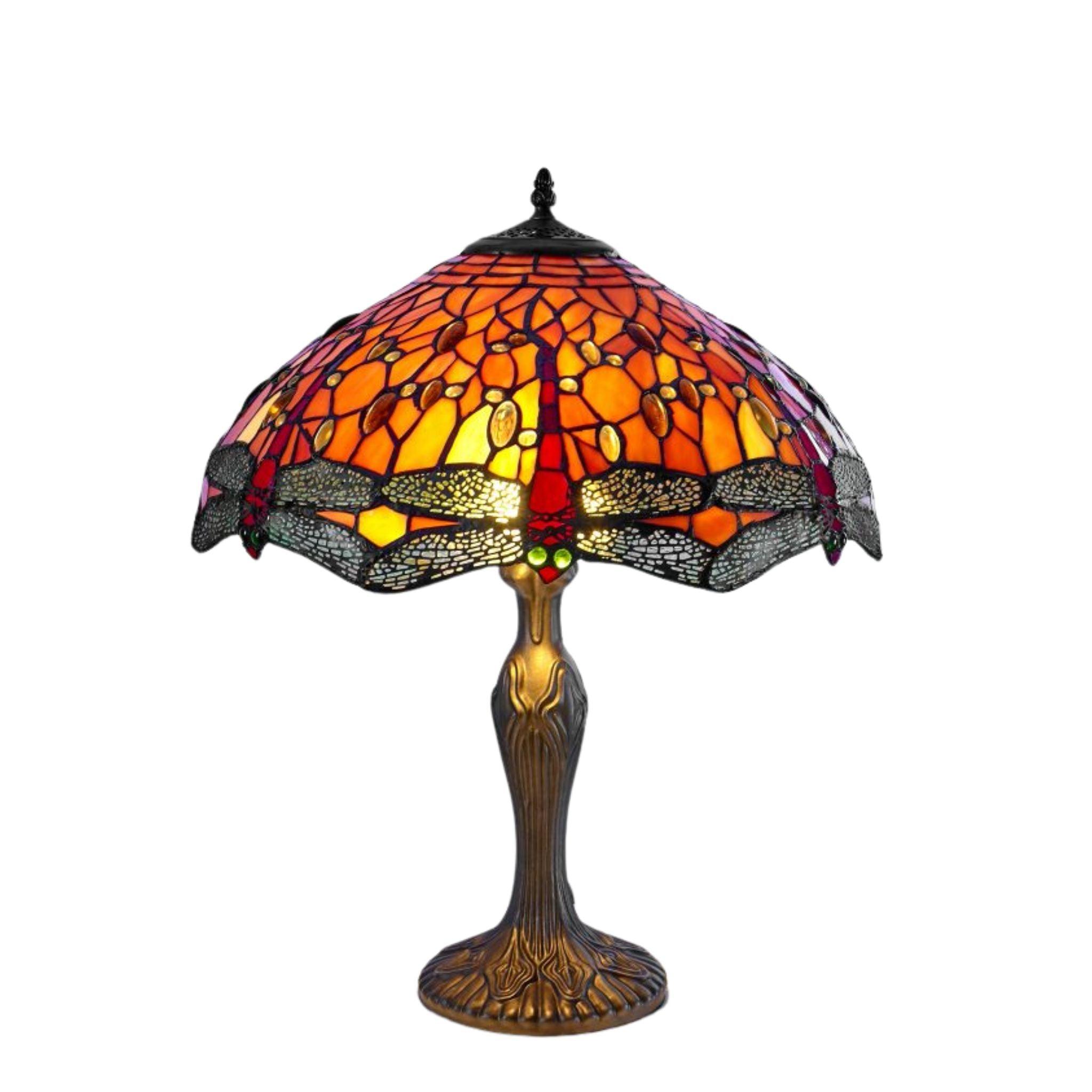 orange 40cm dragonfly tiffany table lamp Living room lighting image