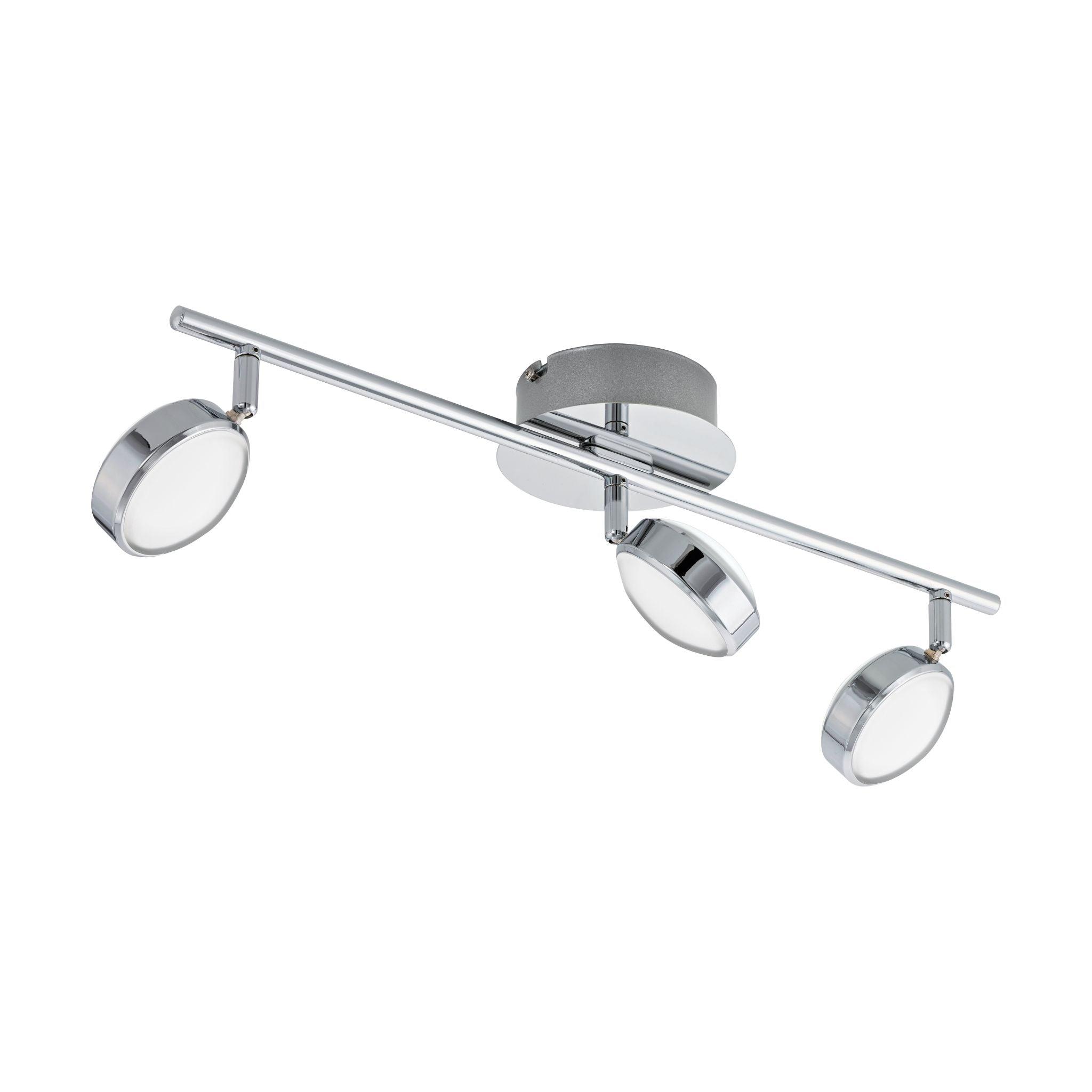 eglo salto chrome led 3 light bar spotlight living room image