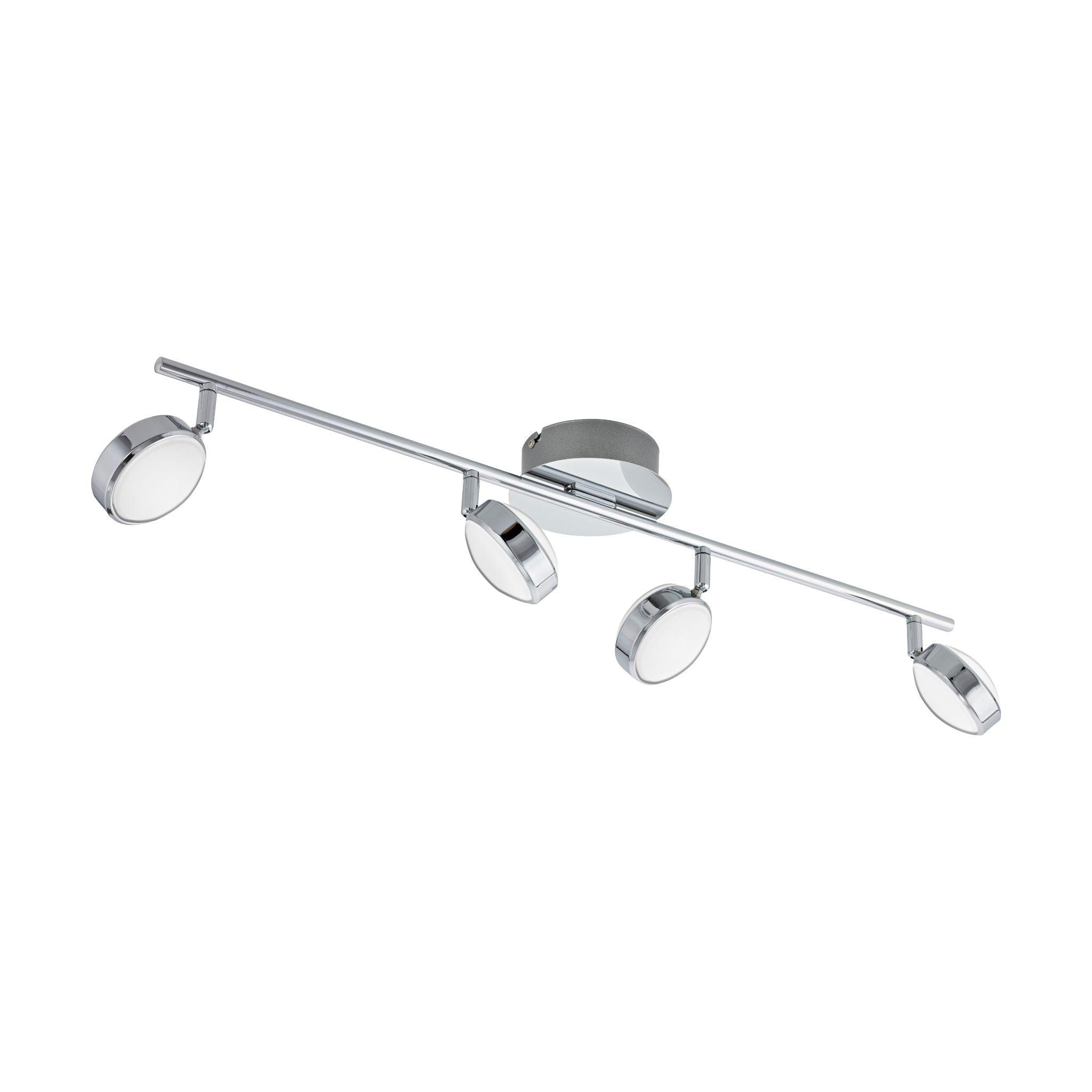 eglo salto chrome led 4 light bar spotlight living room close up