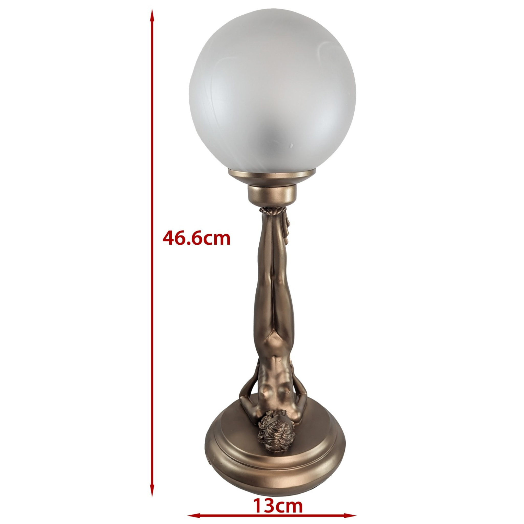 Charlotte Brass Art Deco Figurine Lamp