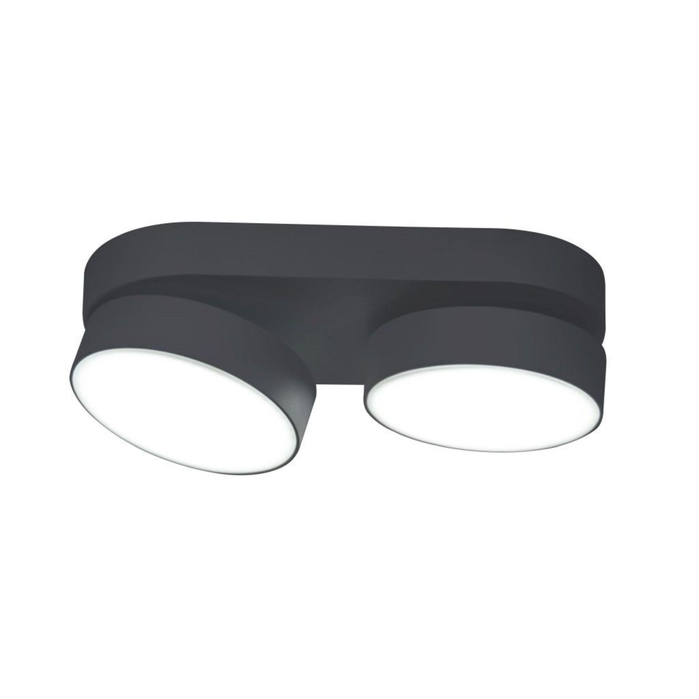 Lutec Stanos Flush LED Double Ceiling Light - Black-clearance