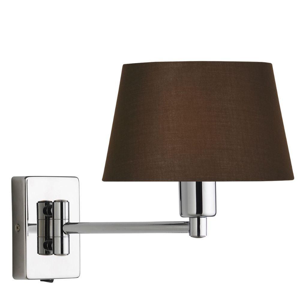 armada chrome finish single swing arm wall light Bedroom Lighting Close up