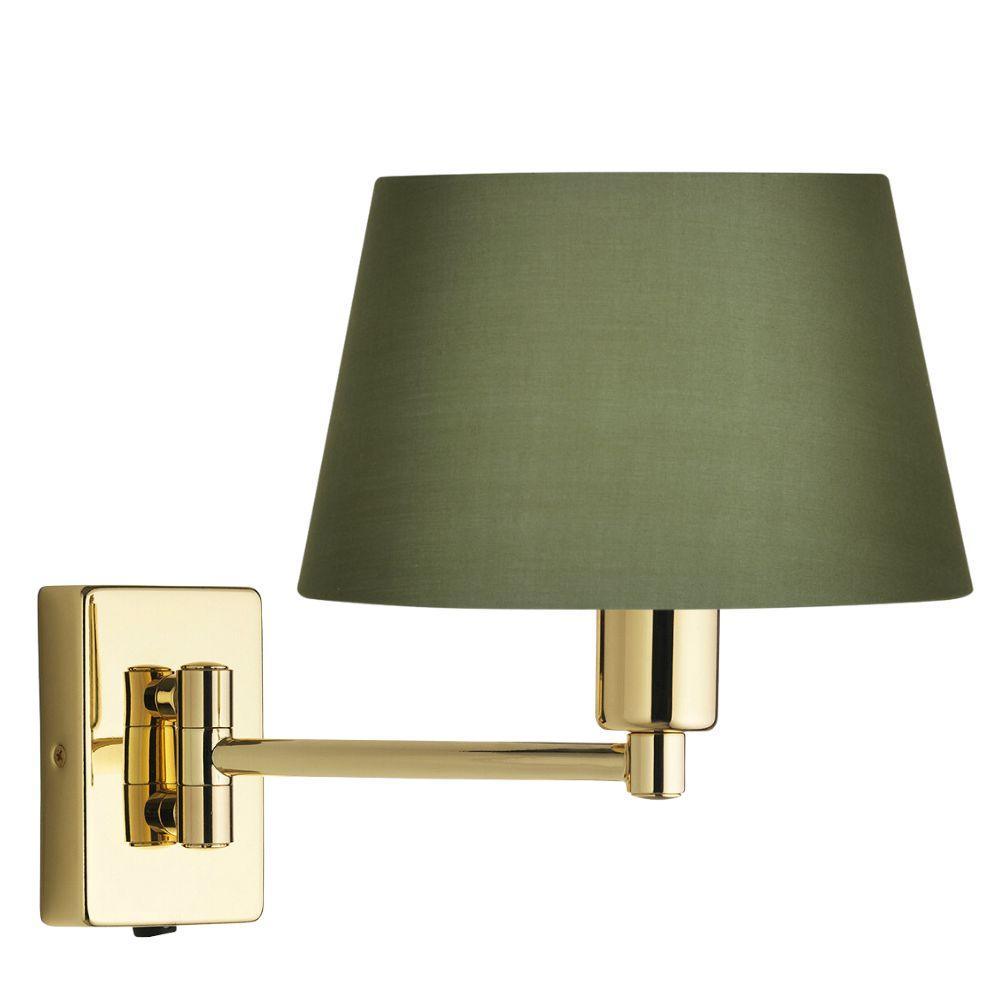 armada polished brass finish single swing arm wall light Bedroom Lighting Close up