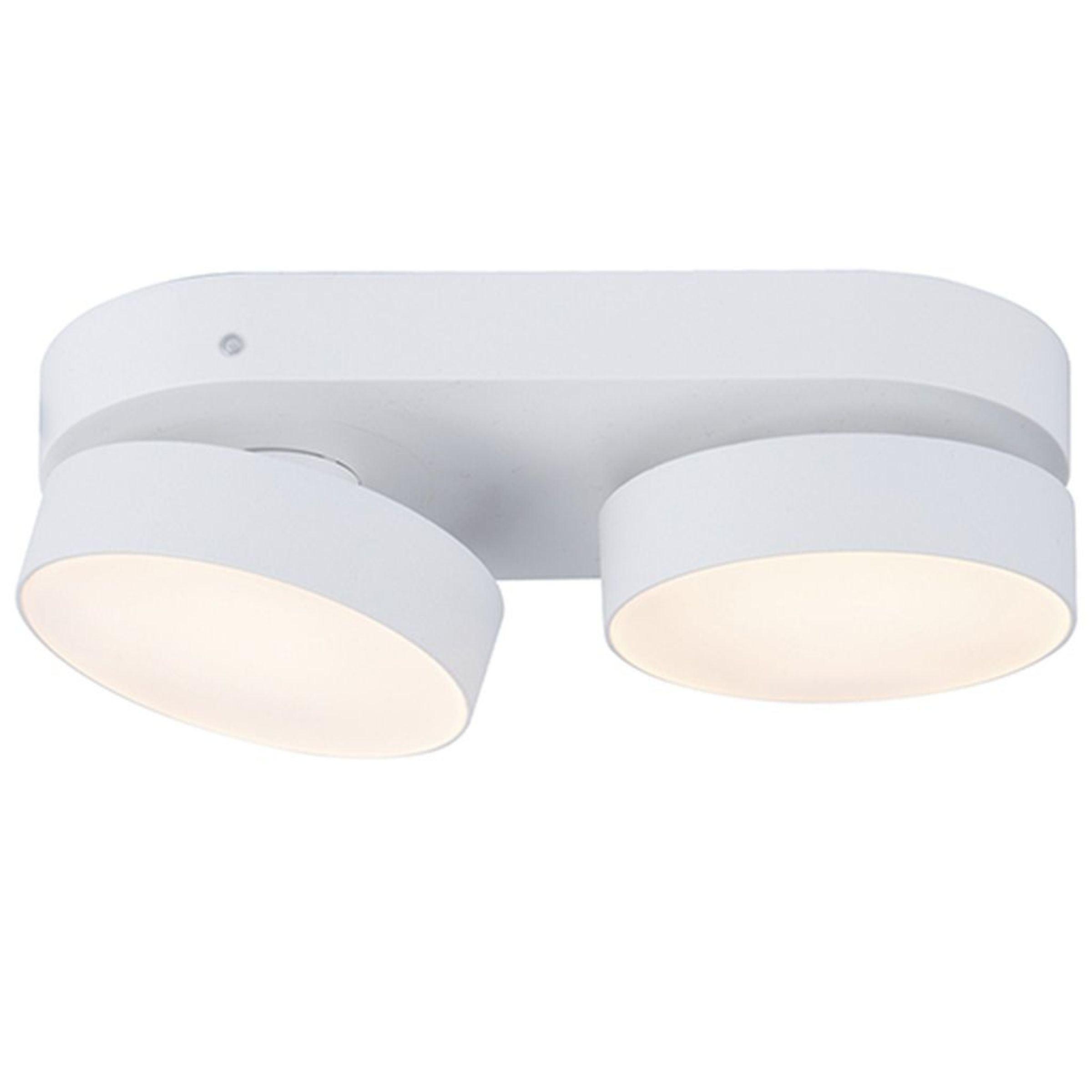 Lutec Stanos LED Flush 2 Lamp Ceiling Light - White 8600502446