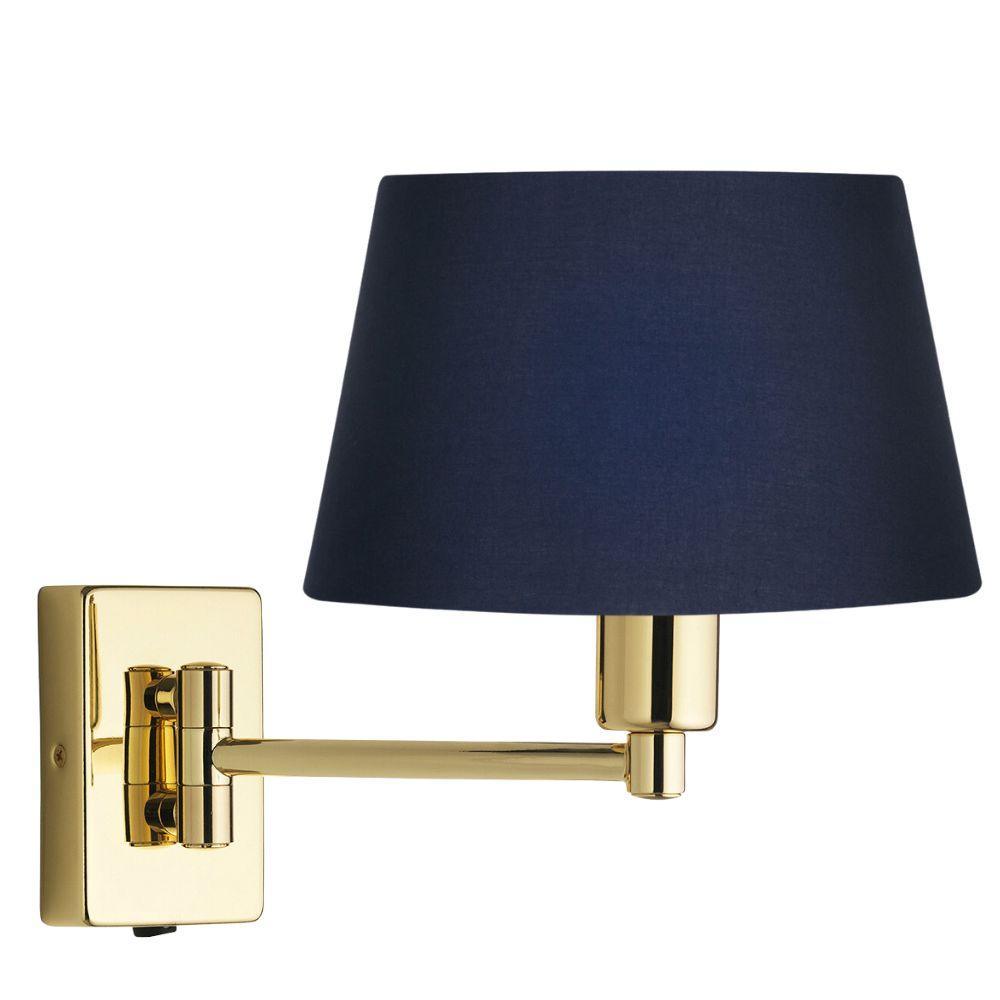 armada polished brass finish single swing arm wall light Hallway Lighting Image