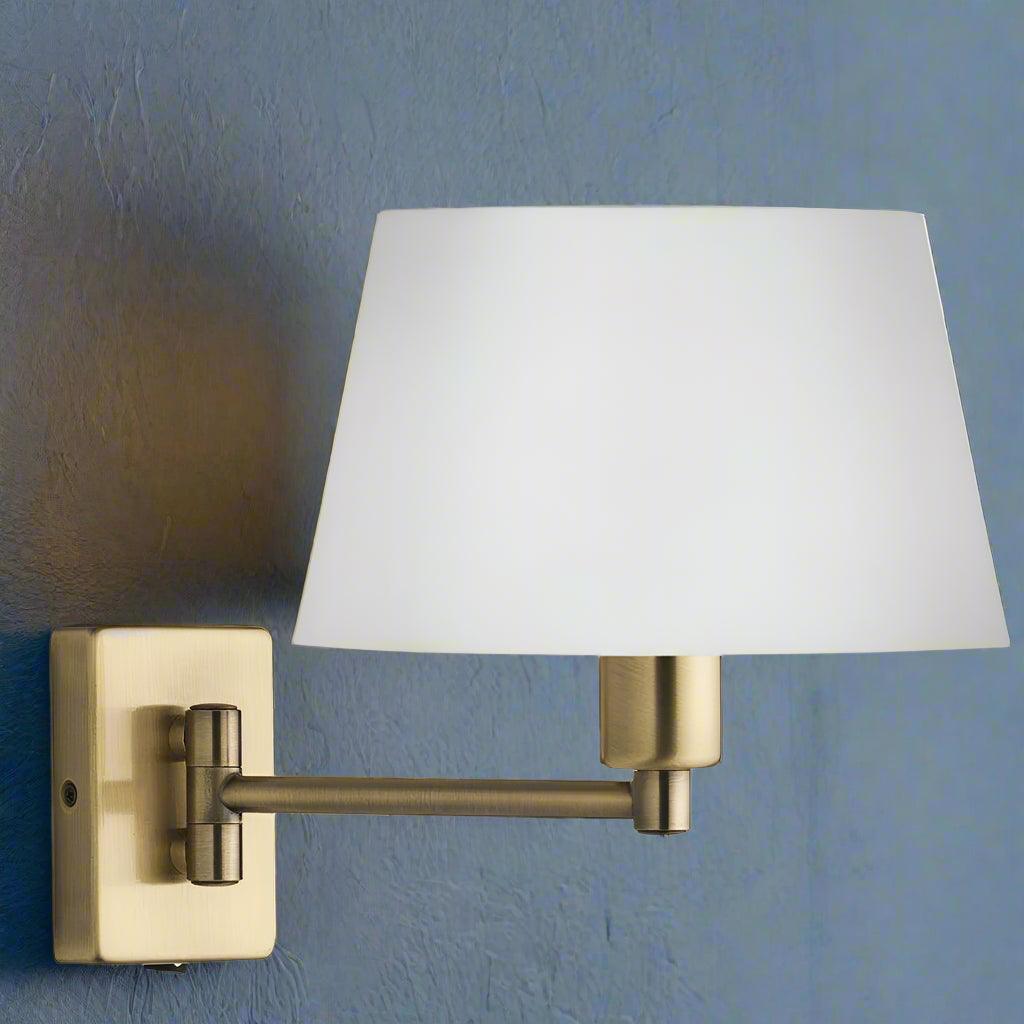 armada chrome antique brass swing arm wall light 1