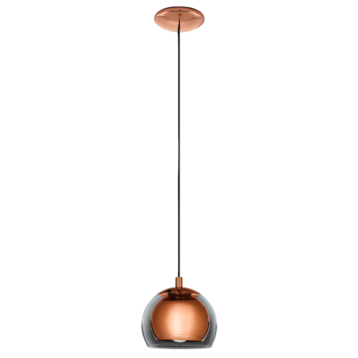 Eglo Rocamar Clear Glass & Copper Ceiling Pendant — alternate view