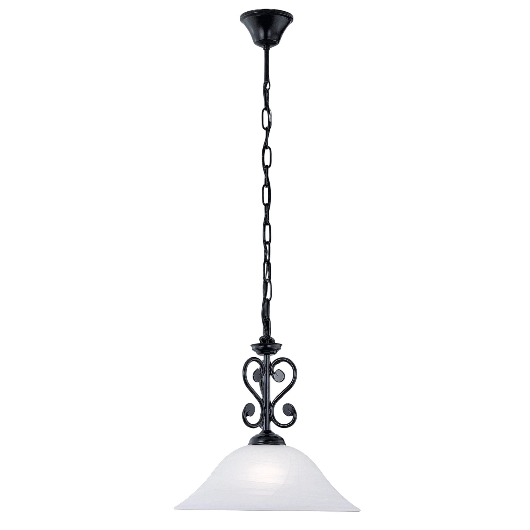 Eglo Murcia White Alabaster Black Metal Chain Ceiling Pendant — alternate view