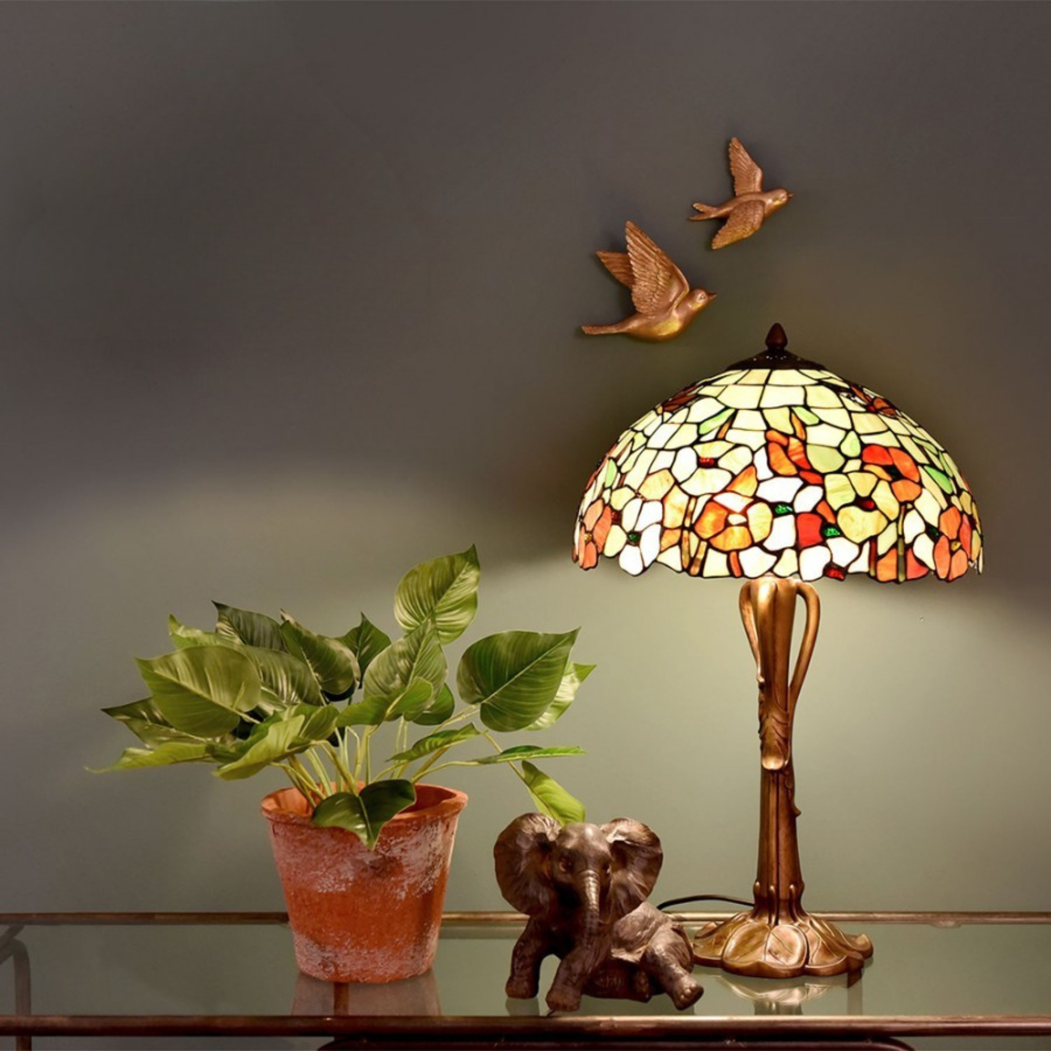 Leighfield Tiffany Table Lamp - Tiffany Lighting Direct