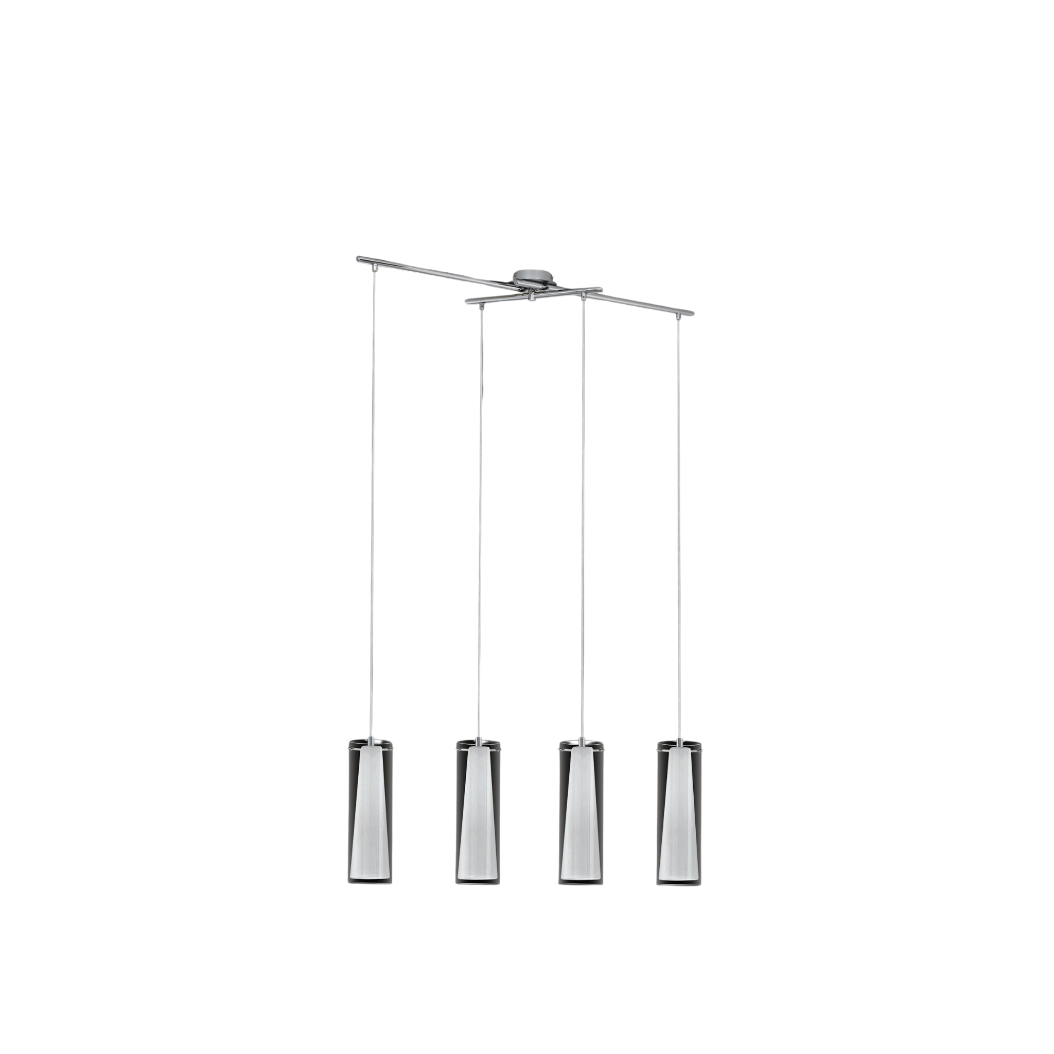 Eglo Pinto 4 Light Chrome & Opal Glass Ceiling Pendant — alternate view