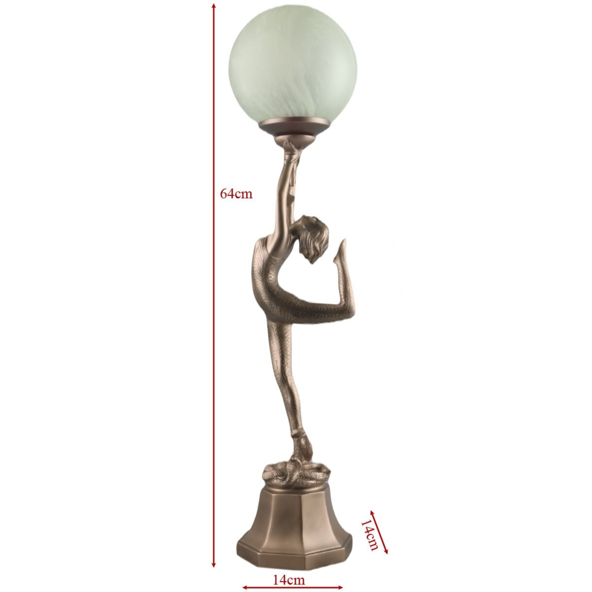 Mia Brass Art Deco Figurine Lamp