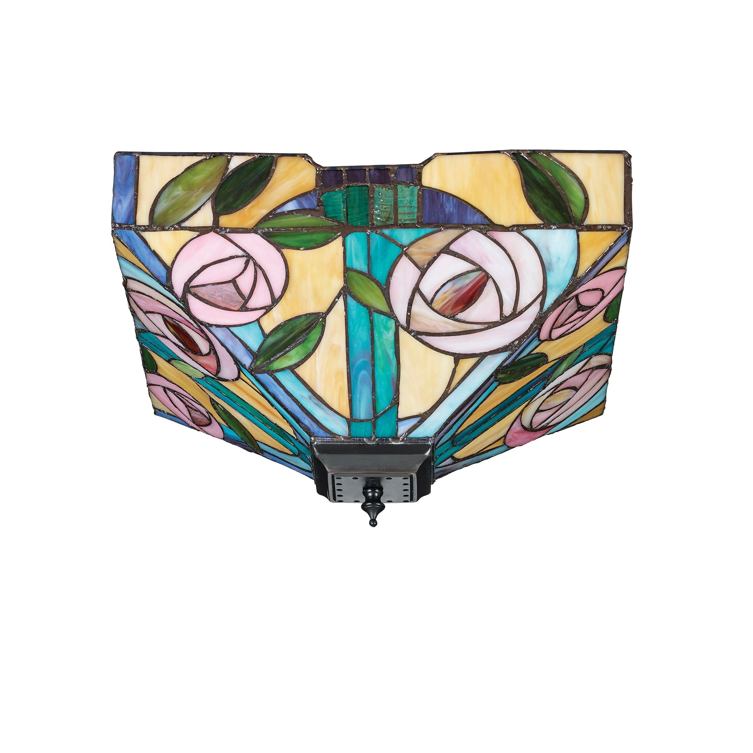 willow tiffany medium flush ceiling light 70699 close up image