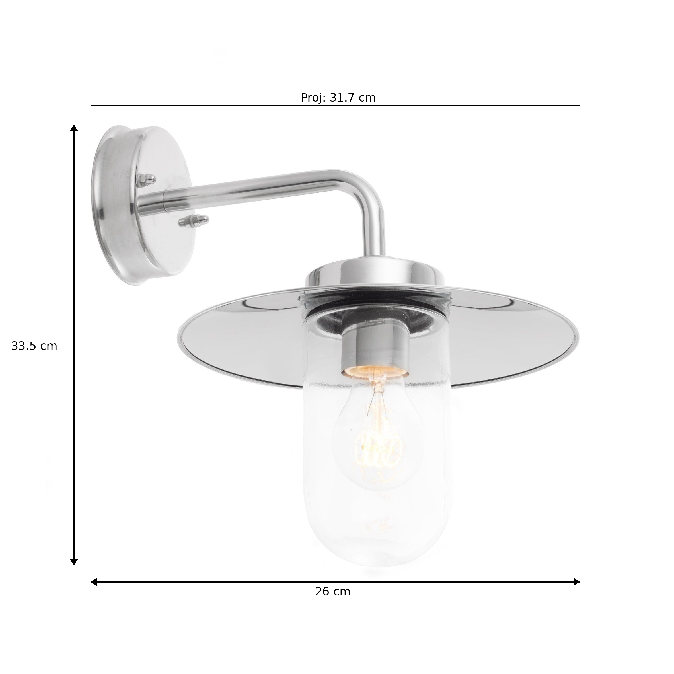 Endon Addison Outdoor Stainless Steel Wall Light