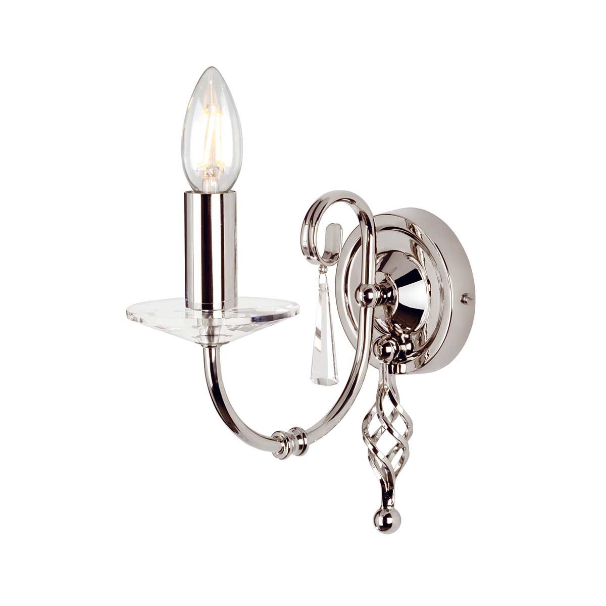 Aegean 1 Light Polished Nickel Wall Light AG1-POL-NICKEL by Elstead Lighting