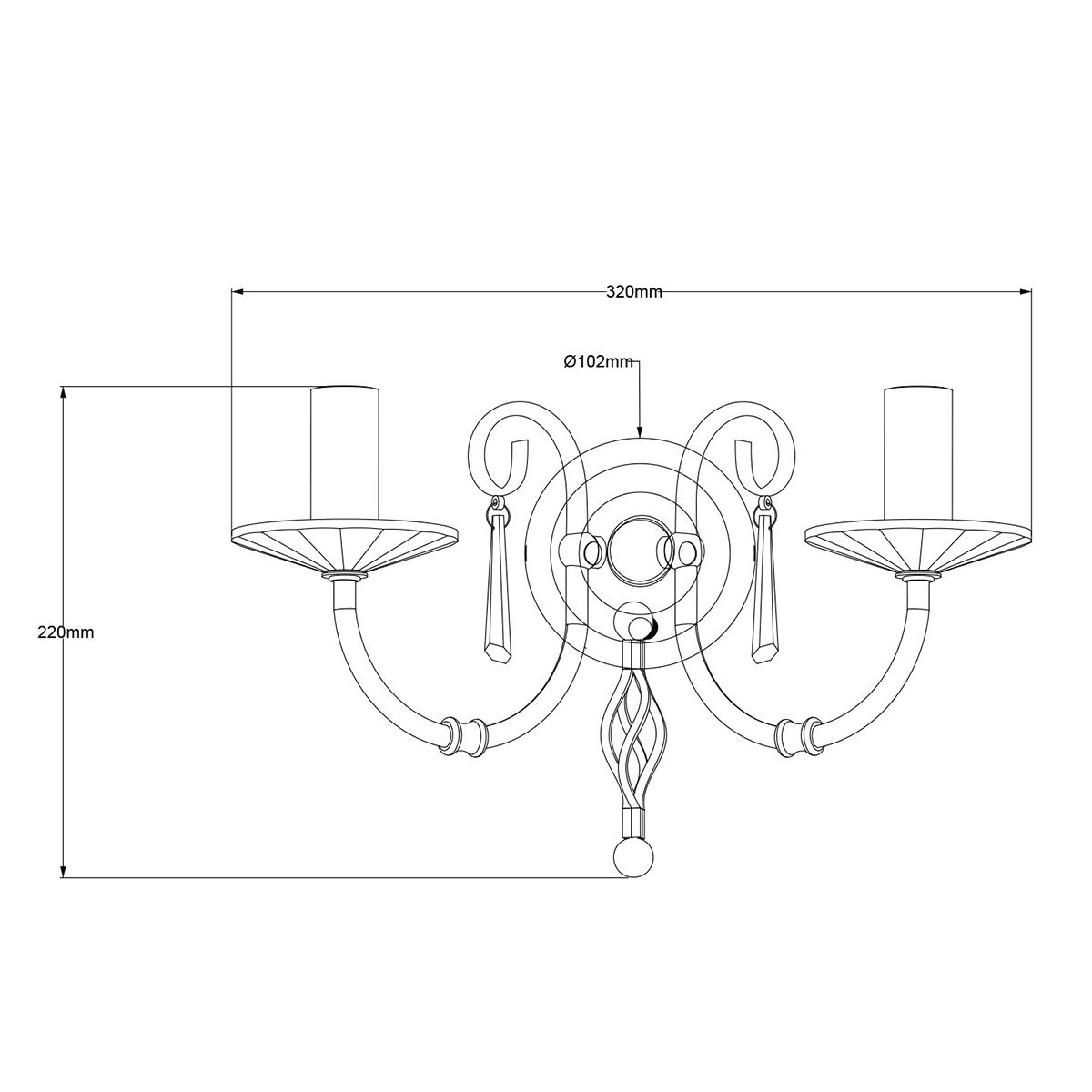 Elstead Aegean Aged Brass 2 Light Wall Light