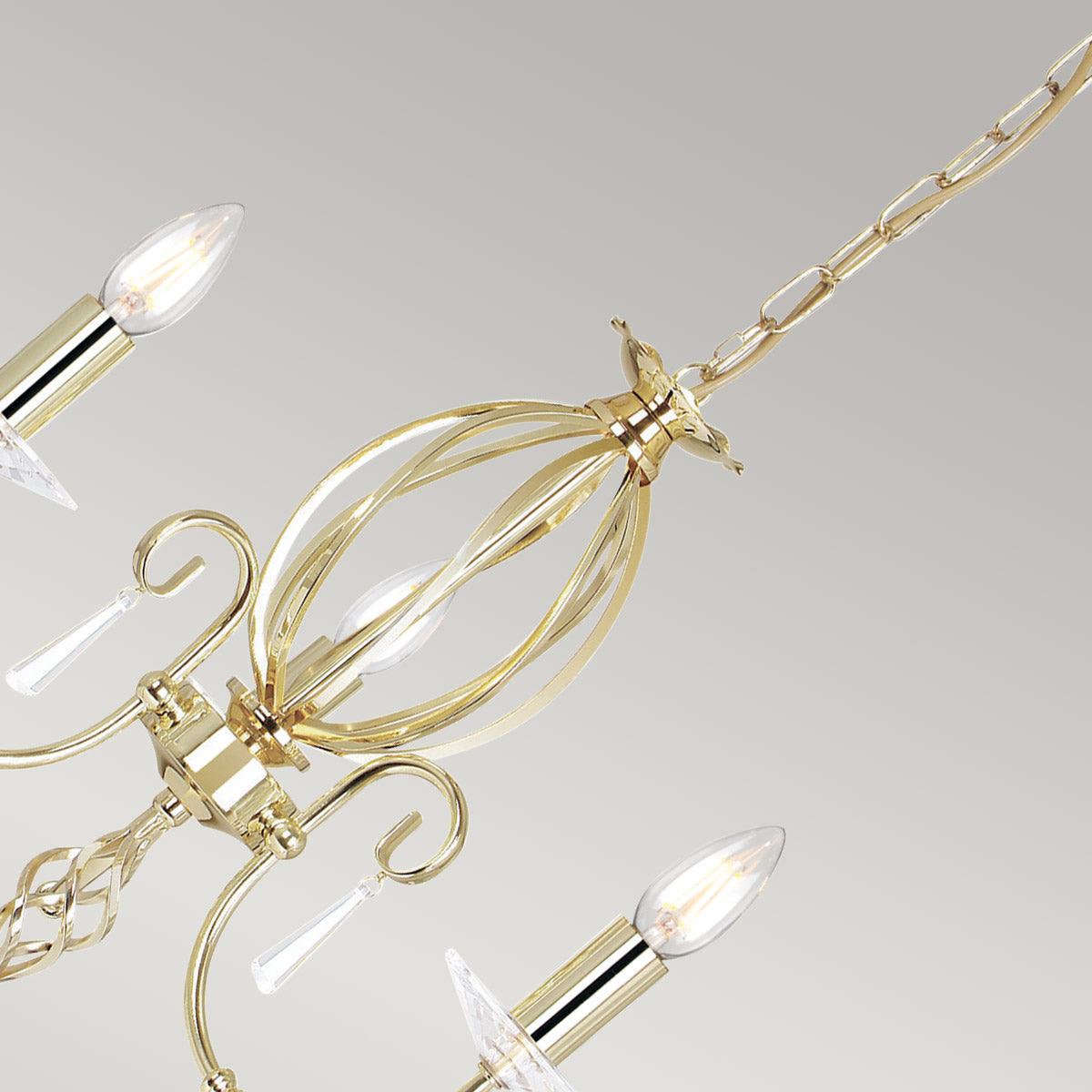 Elstead Aegean Polished Brass 3 Light Chandelier